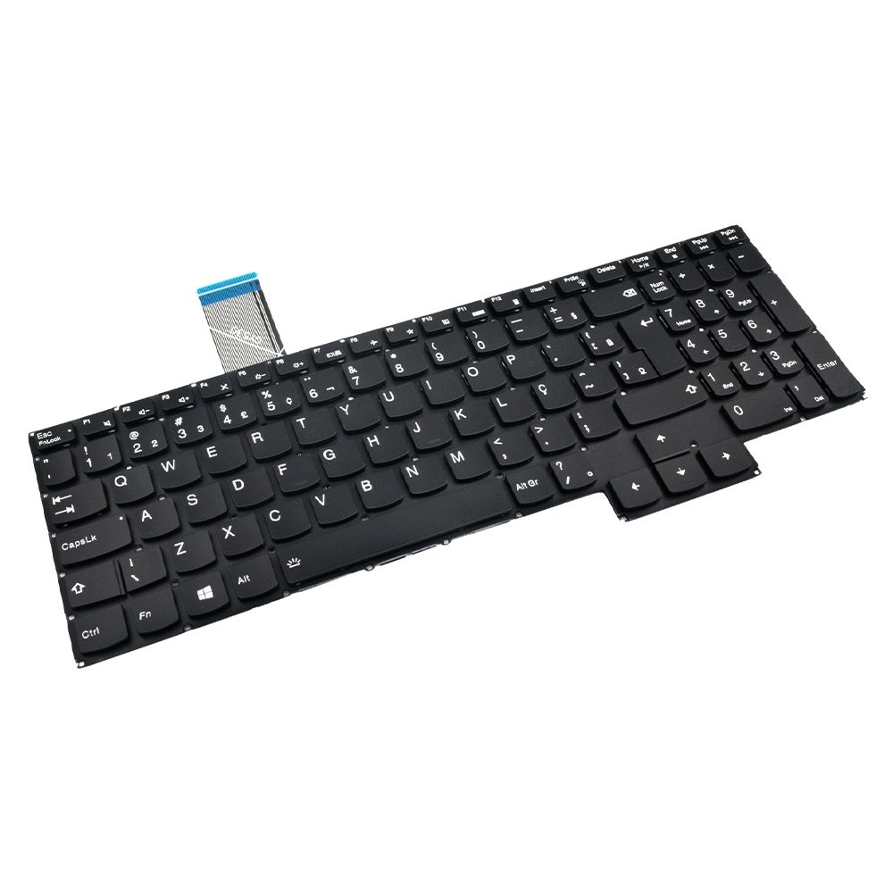 Teclado para Notebook Lenovo Ideapad Gaming 3 82MJ0001BR, ABNT2 Preto, possui teclas confortáveis e 12 meses de garantia.