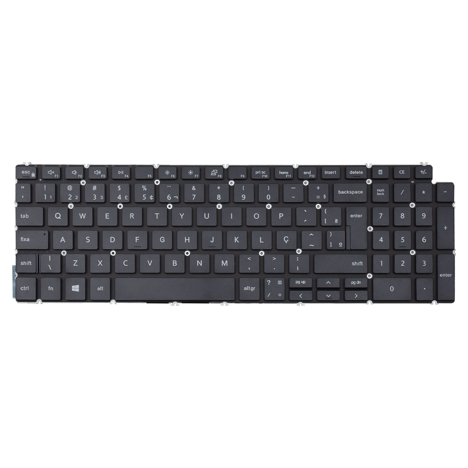 Teclado para Notebook Dell Inspiron com padrão ABNT2 Preto possui teclas confortáveis com Ç e 12 meses de garantia