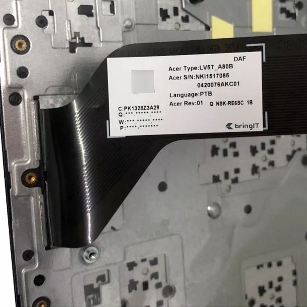 Teclado para Notebook Acer Aspire A315-53, ABNT2 Preto, possui teclas confortáveis e 12 meses de garantia.