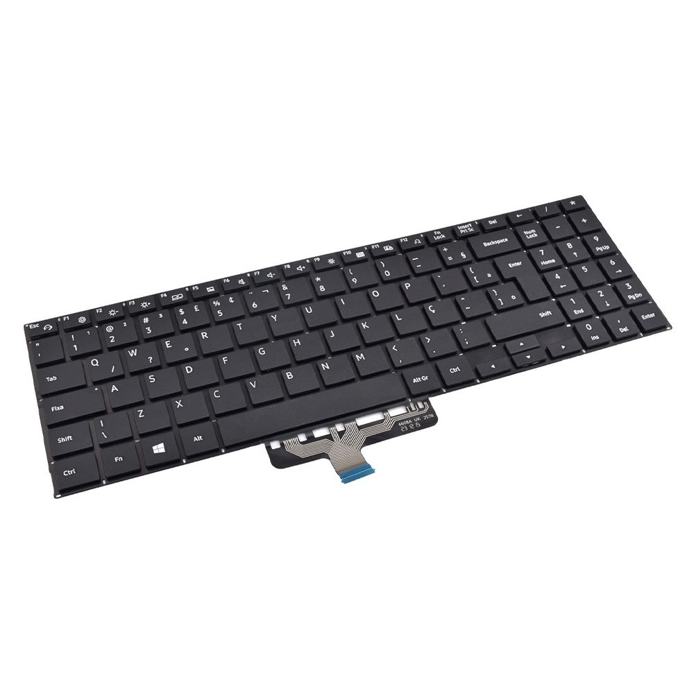 Teclado para Notebook Samsung Part Number V2027KFAK1-BR, ABNT2 Preto, possui teclas confortáveis e 12 meses de garantia.