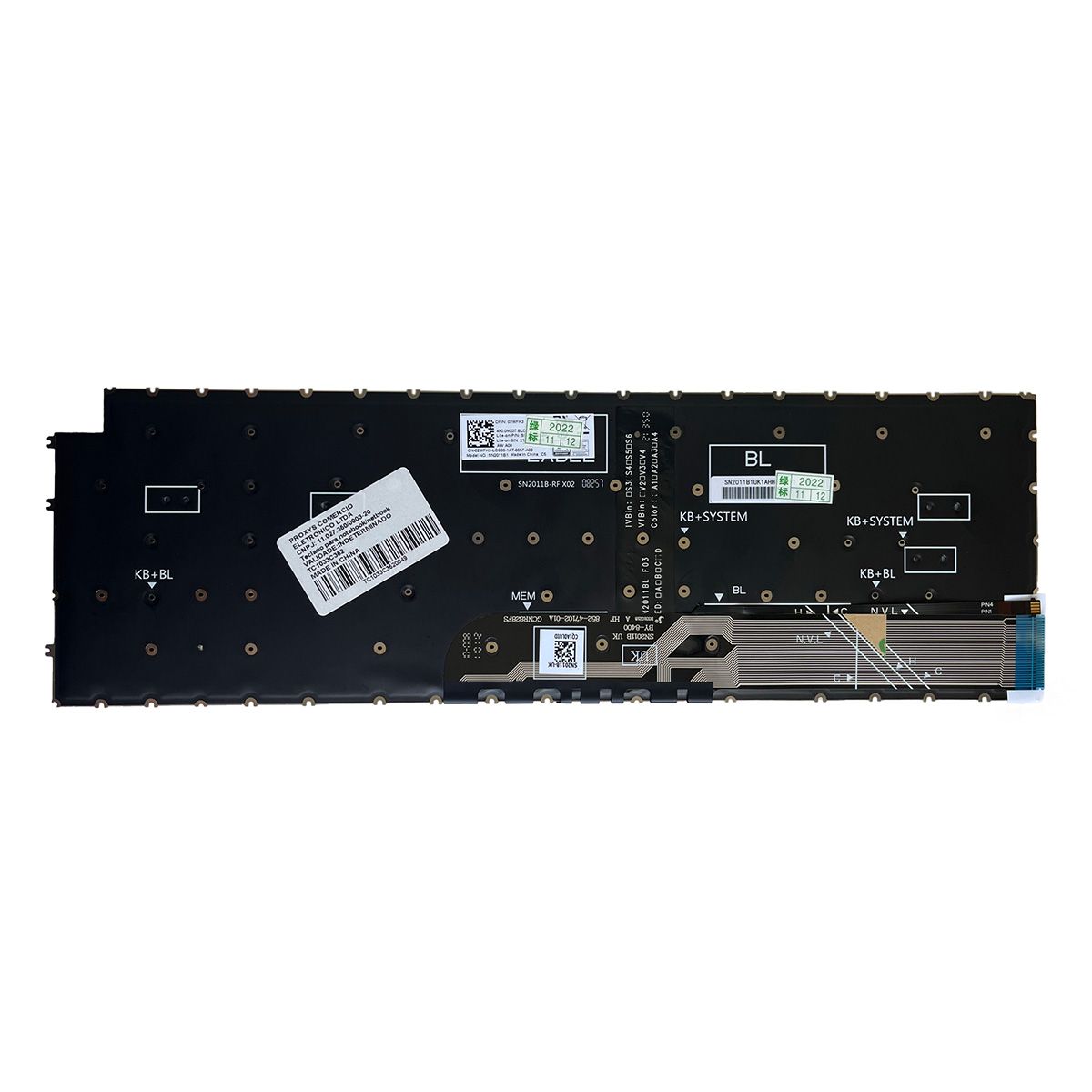 Teclado para Notebook Dell Vostro 15-3510-P30T Não se aplica