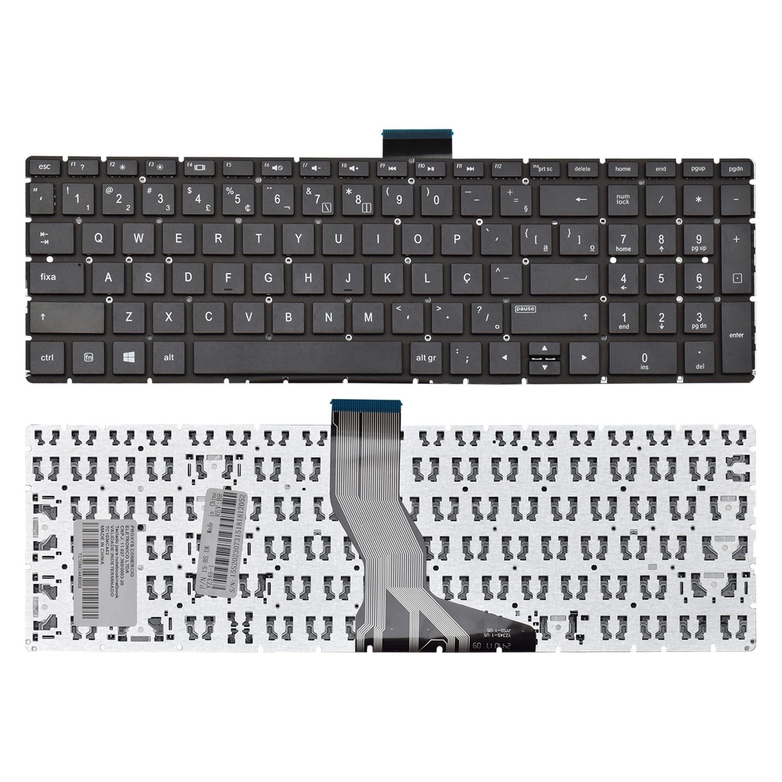 Teclado para Notebook Hp 15-EF2025NR, ABNT2 Preto, possui teclas confortáveis e 12 meses de garantia.