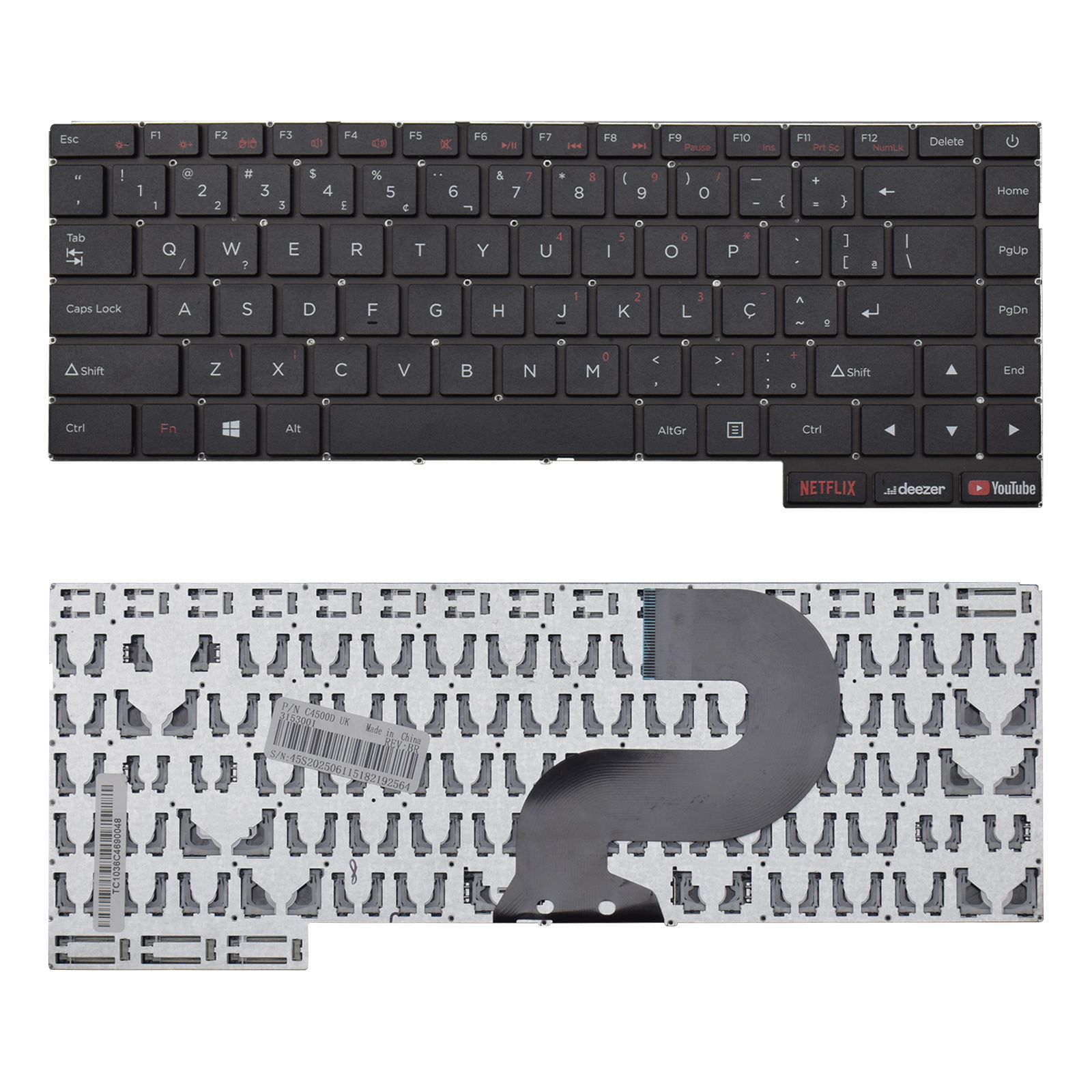 Teclado para Notebook Positivo Motion C4128D, ABNT2 Preto, possui teclas confortáveis e 12 meses de garantia.