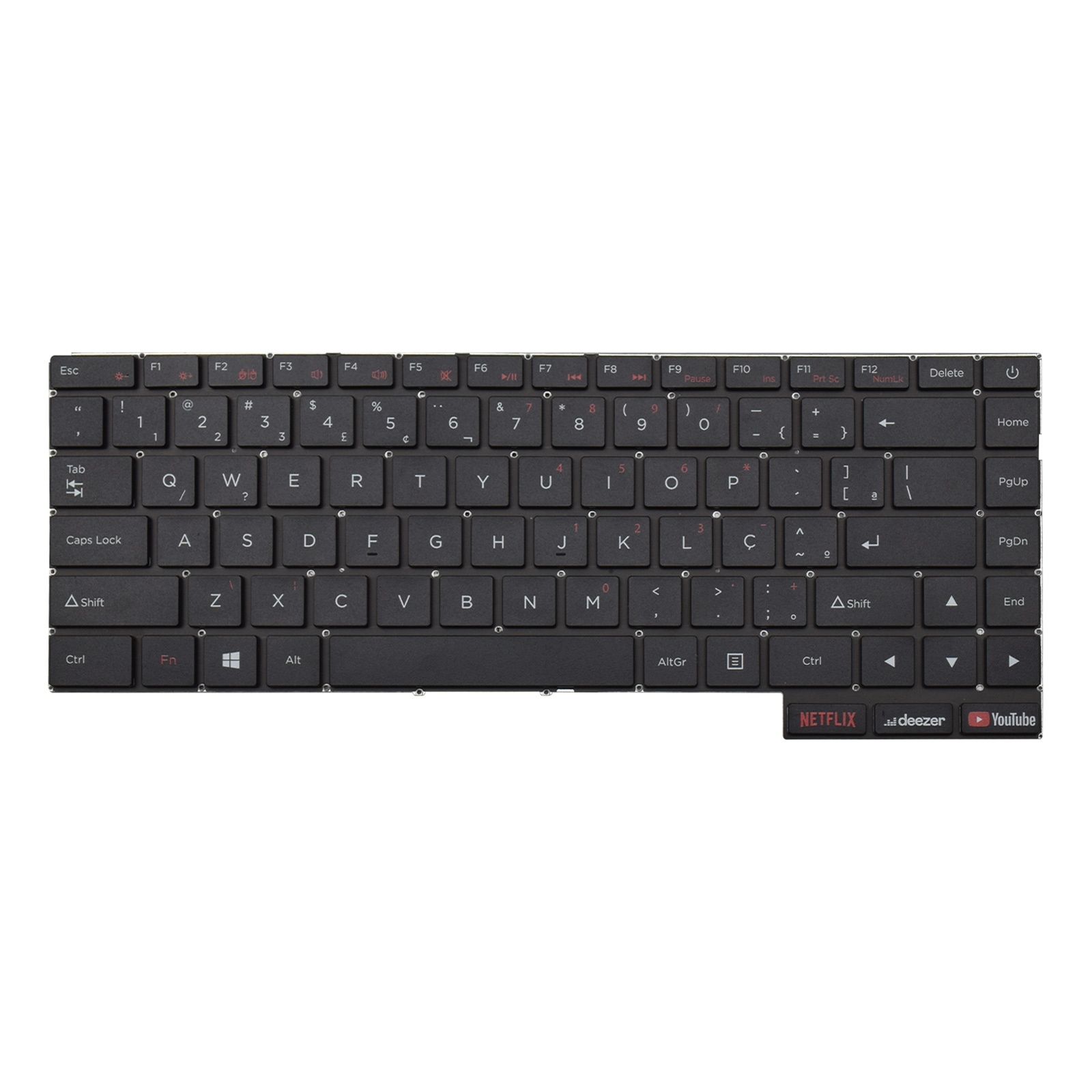 Teclado para Notebook Positivo Motion C45TD, ABNT2 Preto, possui teclas confortáveis e 12 meses de garantia.