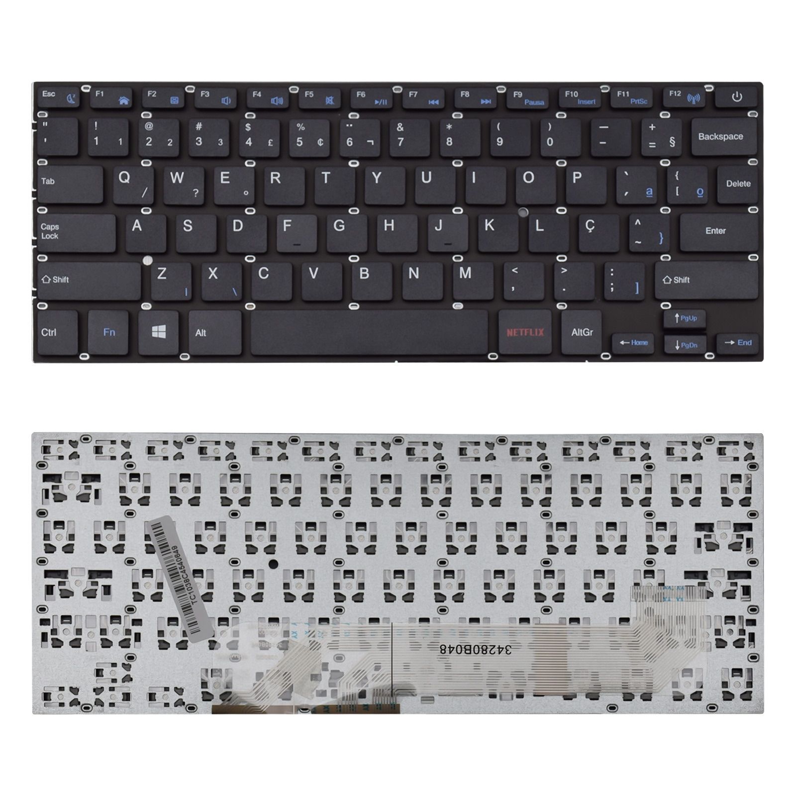 Teclado para Notebook Multilaser PC131, ABNT2 Preto, possui teclas confortáveis e 12 meses de garantia.