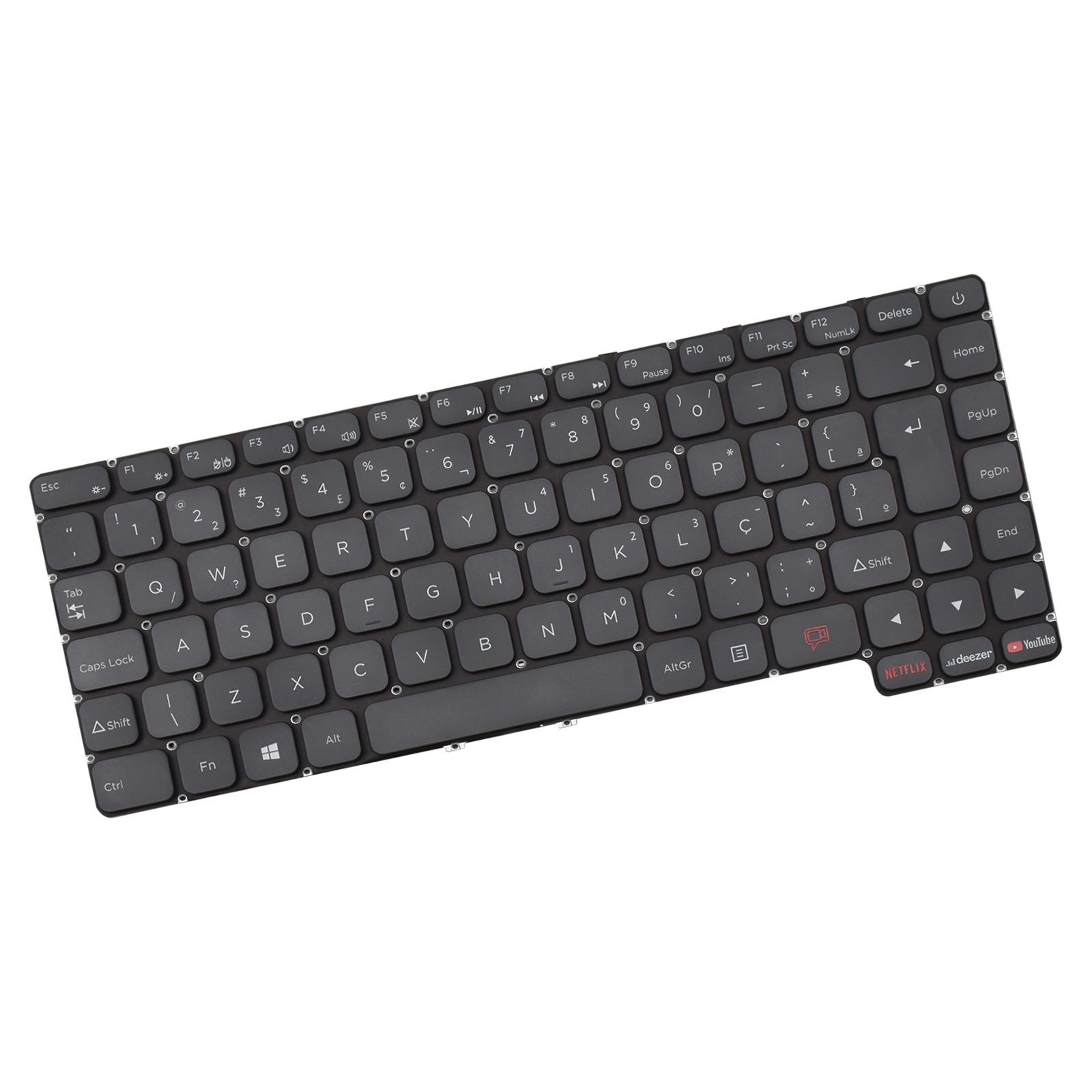 Teclado para Notebook Positivo Motion Q646C, ABNT2 Cinza, possui teclas confortáveis e 12 meses de garantia.