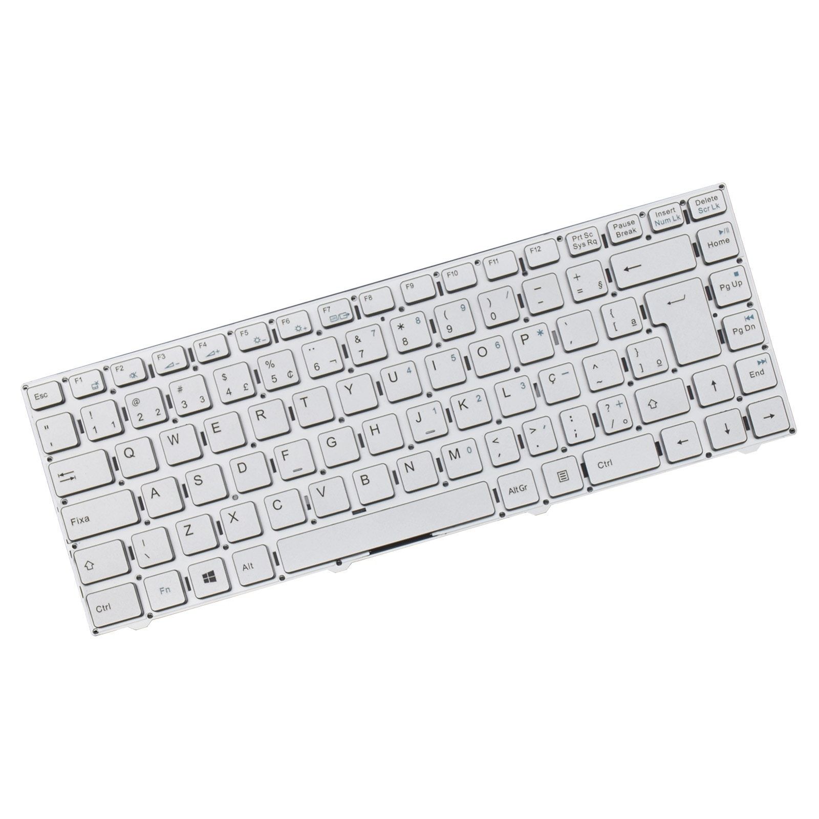 Teclado para Notebook Sony Vaio Part Number VJC142F11X, ABNT2 Prata, possui teclas confortáveis e 12 meses de garantia.