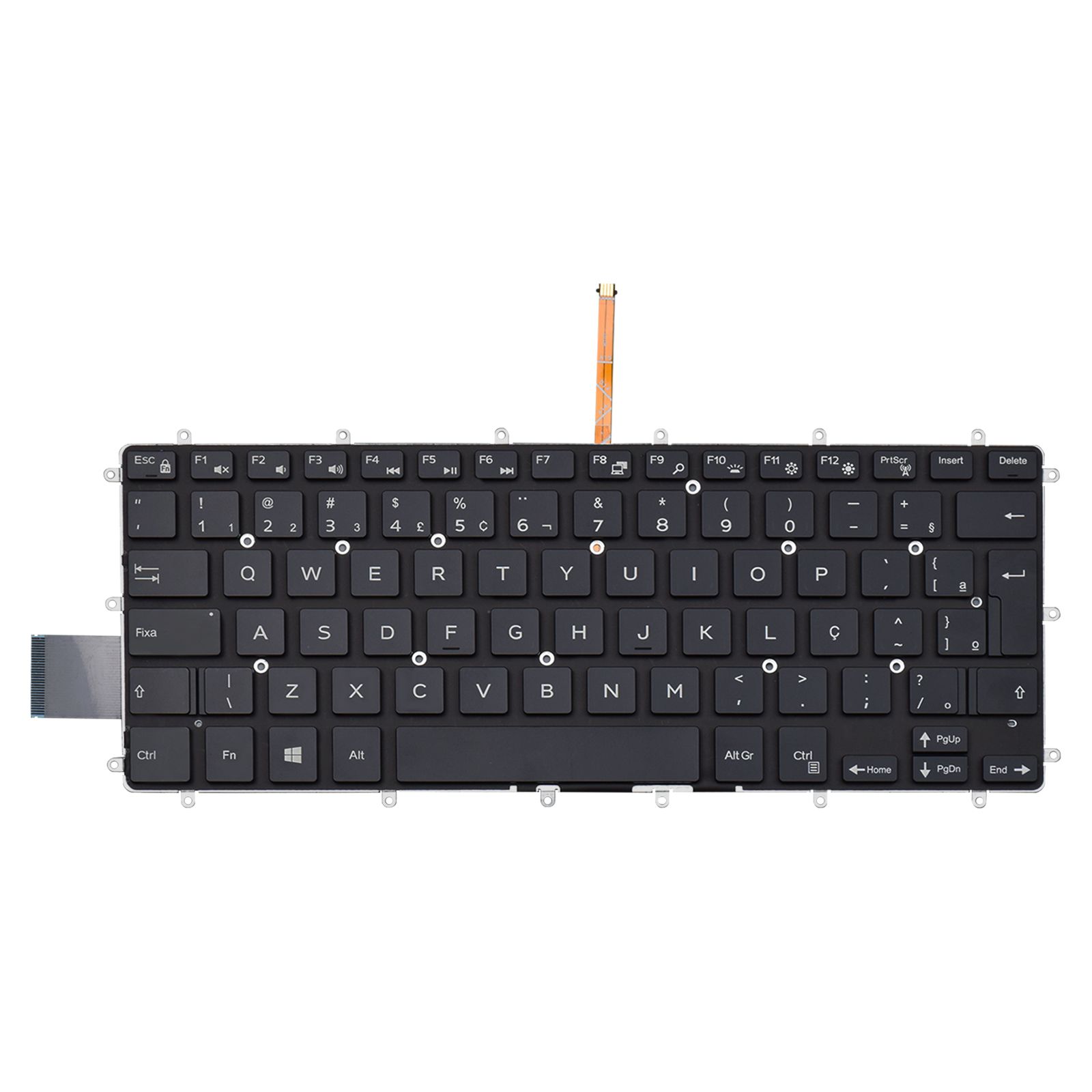 Teclado para Notebook Dell Vostro com padrão ABNT2 Preto possui teclas confortáveis com Ç e 12 meses de garantia