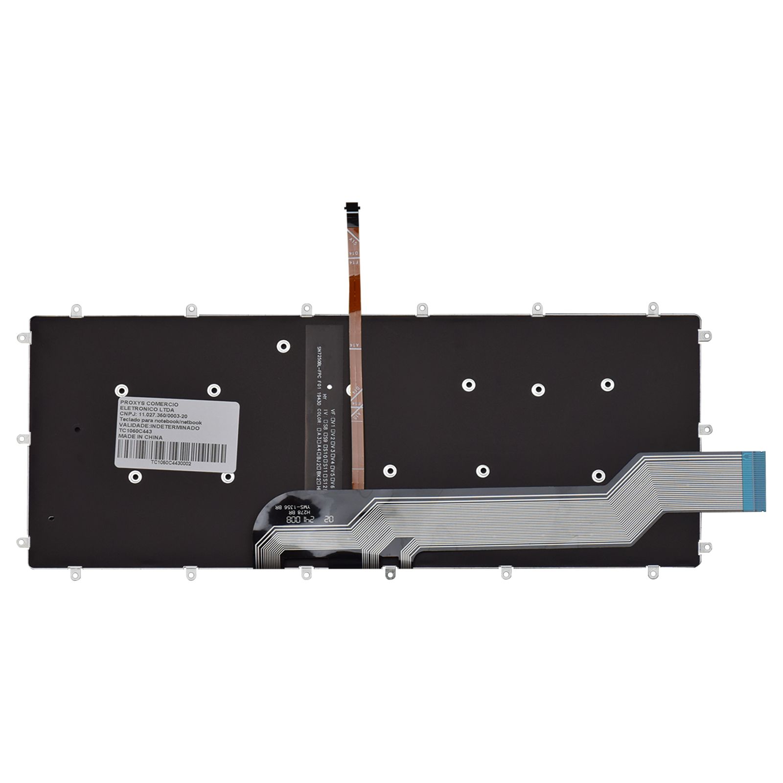 Teclado para Notebook Dell Vostro 14-3480 Com iluminação ABNT2 Preto