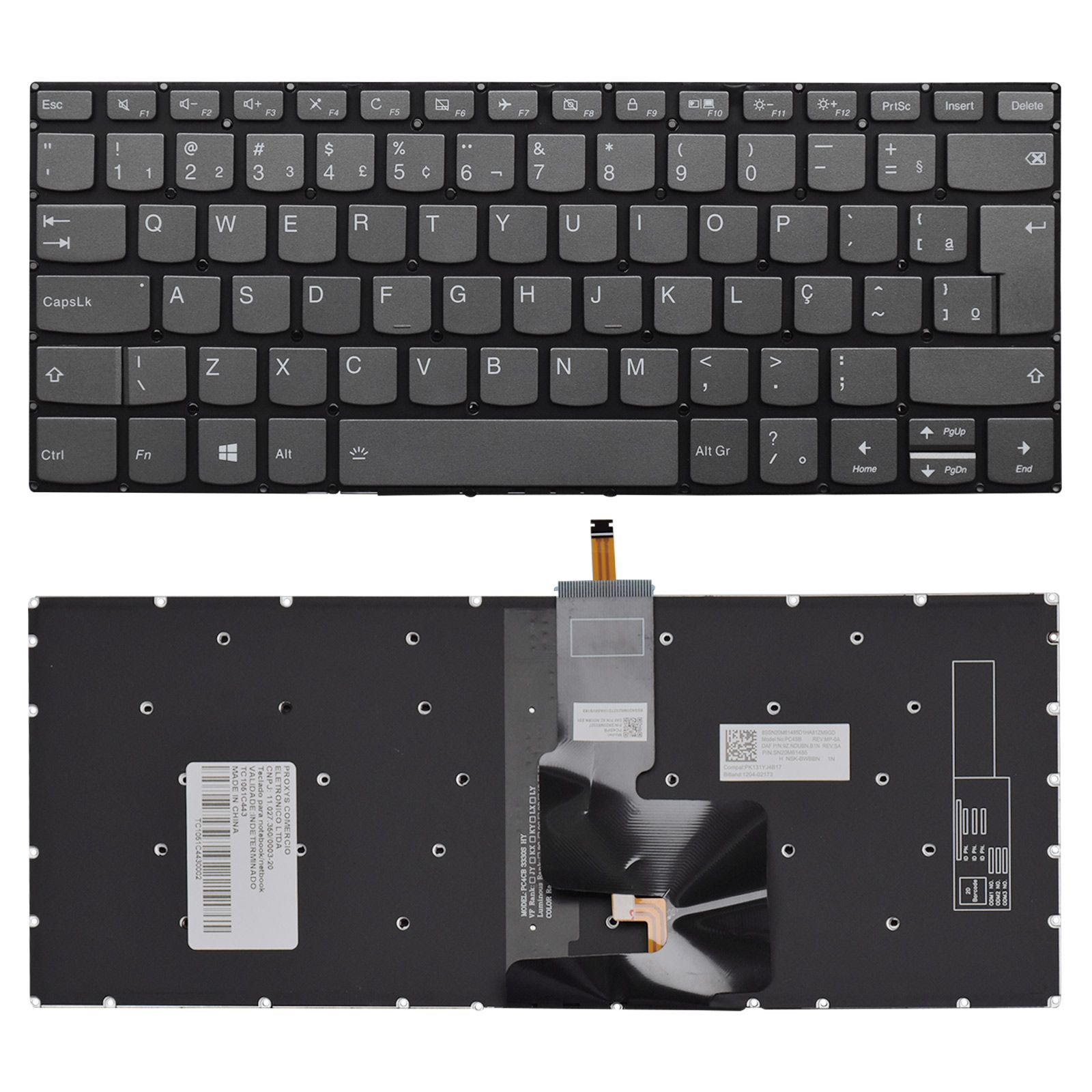 Teclado para Notebook Lenovo Ideapad 330-14IKB ABNT2 Preto possui teclas confortáveis e 12 meses de garantia