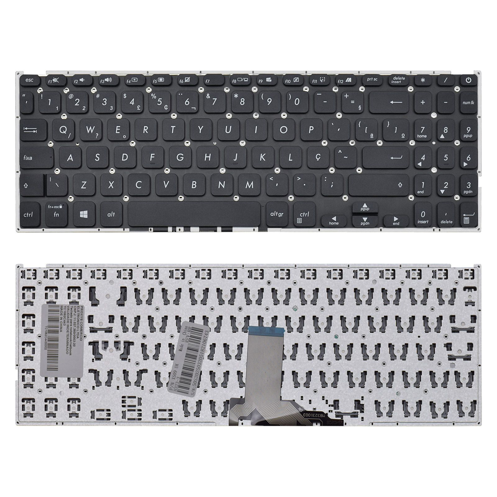 Teclado para Notebook Asus Vivobook X1500EA-EJ3667 Sem Moldura