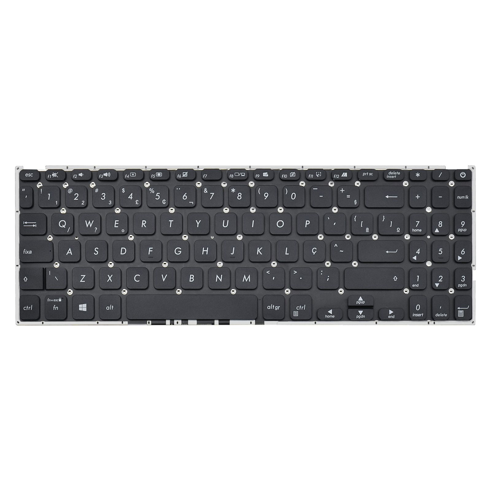 Teclado para Notebook Asus Vivobook com padrão ABNT2 Preto possui teclas confortáveis com Ç e 12 meses de garantia