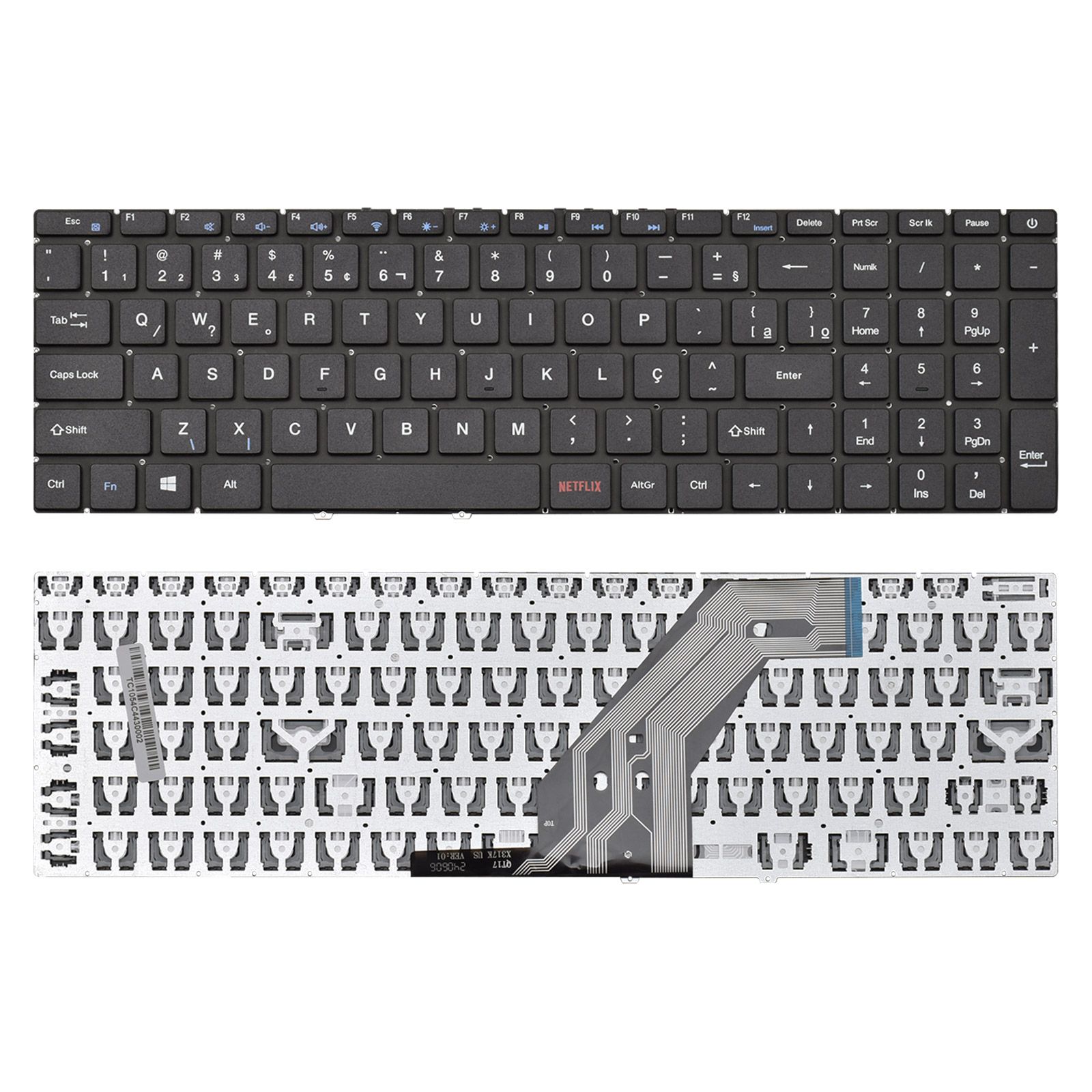 Teclado para Notebook Hp Part Number YXT-93-218, ABNT2 Preto, possui teclas confortáveis e 12 meses de garantia.