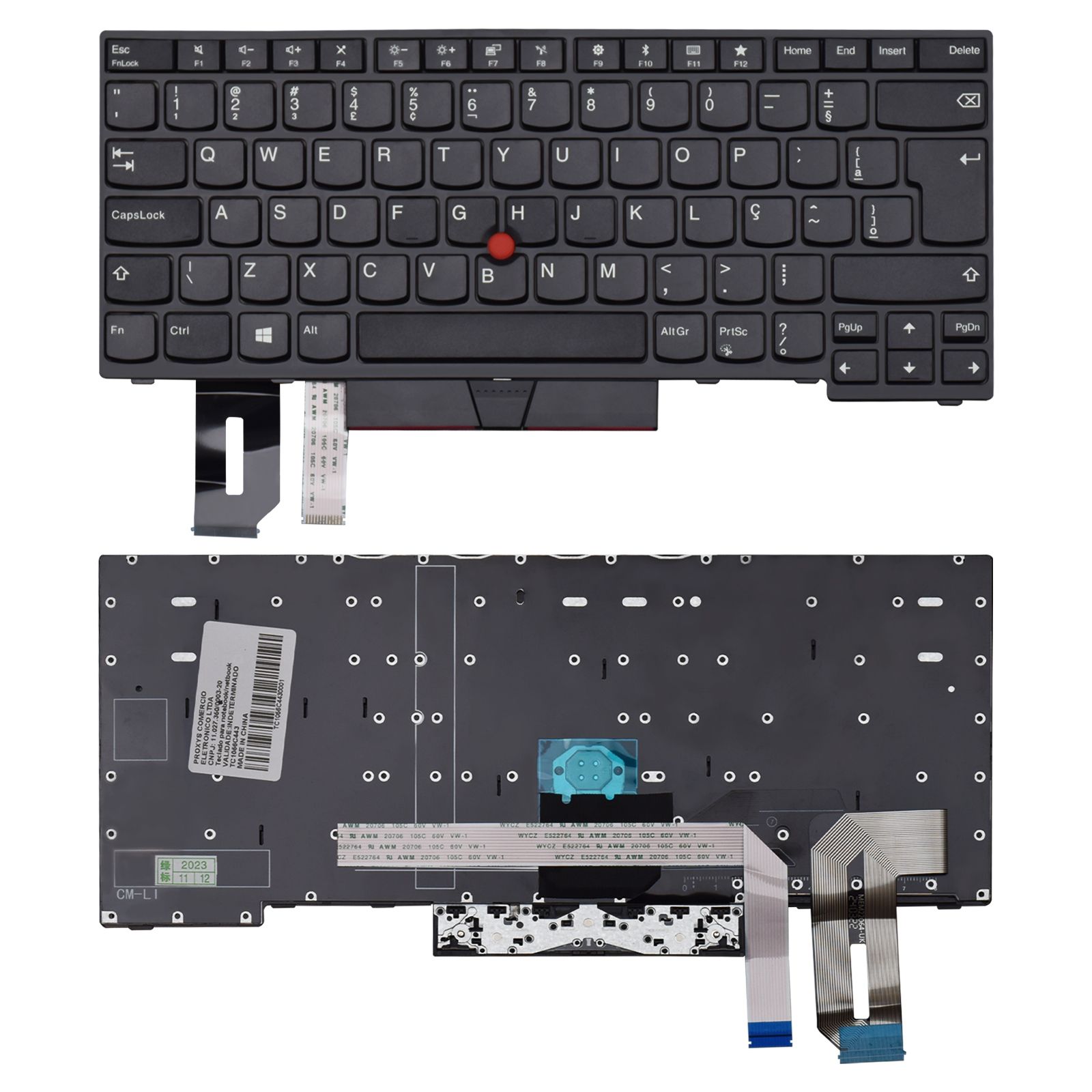 Teclado para Notebook Lenovo Part Number SN20P32764, ABNT2 Preto, possui teclas confortáveis e 12 meses de garantia.