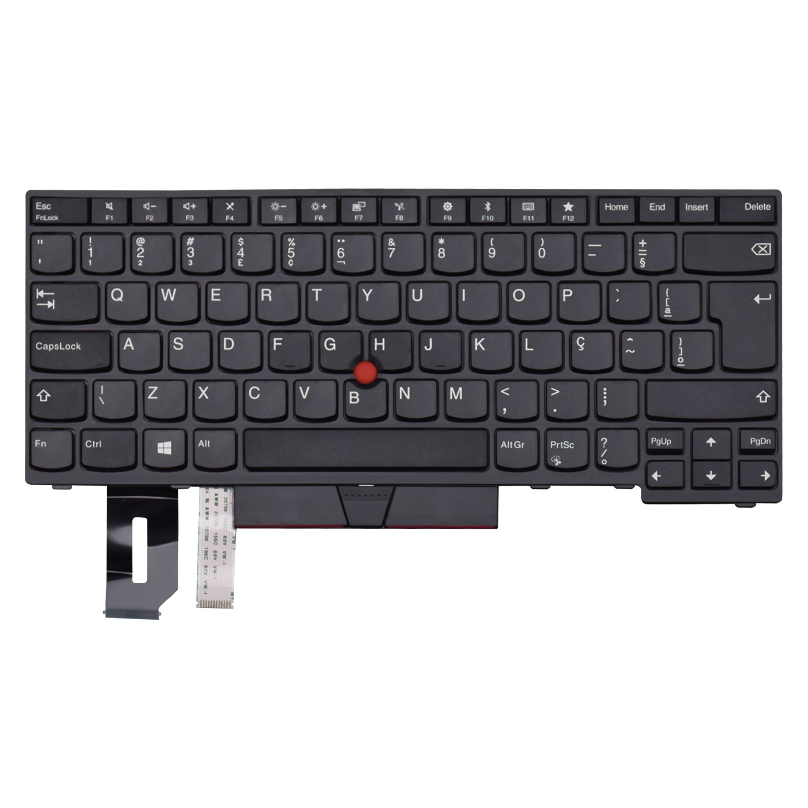 Teclado para Notebook Lenovo ThinkPad E490, ABNT2 Preto, possui teclas confortáveis e 12 meses de garantia.
