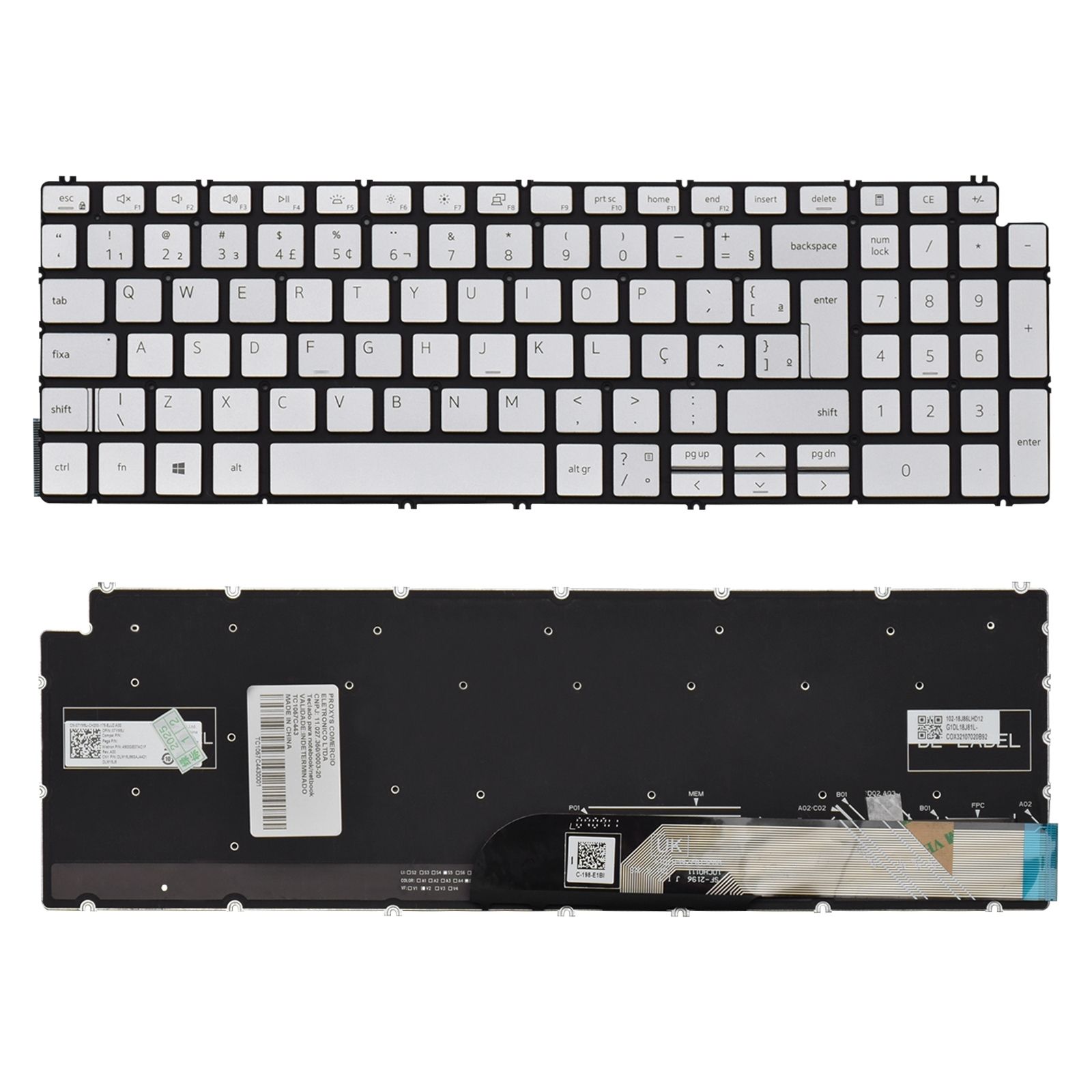 Teclado para Notebook Dell Vostro com padrão ABNT2 Cinza possui teclas confortáveis com Ç e 12 meses de garantia