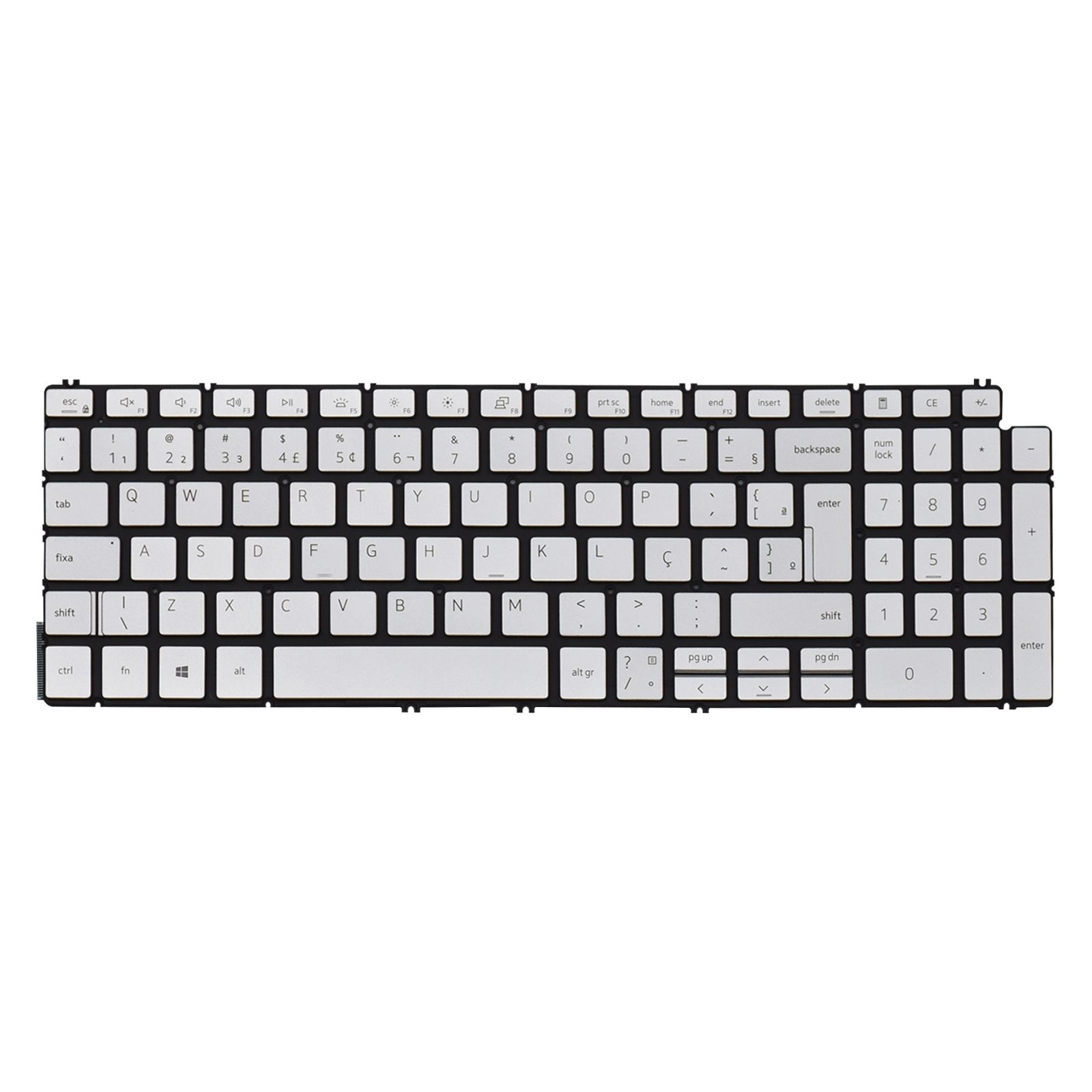 Teclado para Notebook Dell Vostro com padrão ABNT2 Cinza possui teclas confortáveis com Ç e 12 meses de garantia