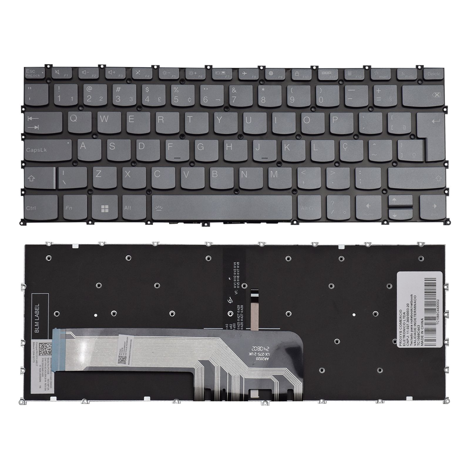 Teclado para Notebook Lenovo Ideapad 5-14ALC05, ABNT2 Preto, possui teclas confortáveis e 12 meses de garantia.