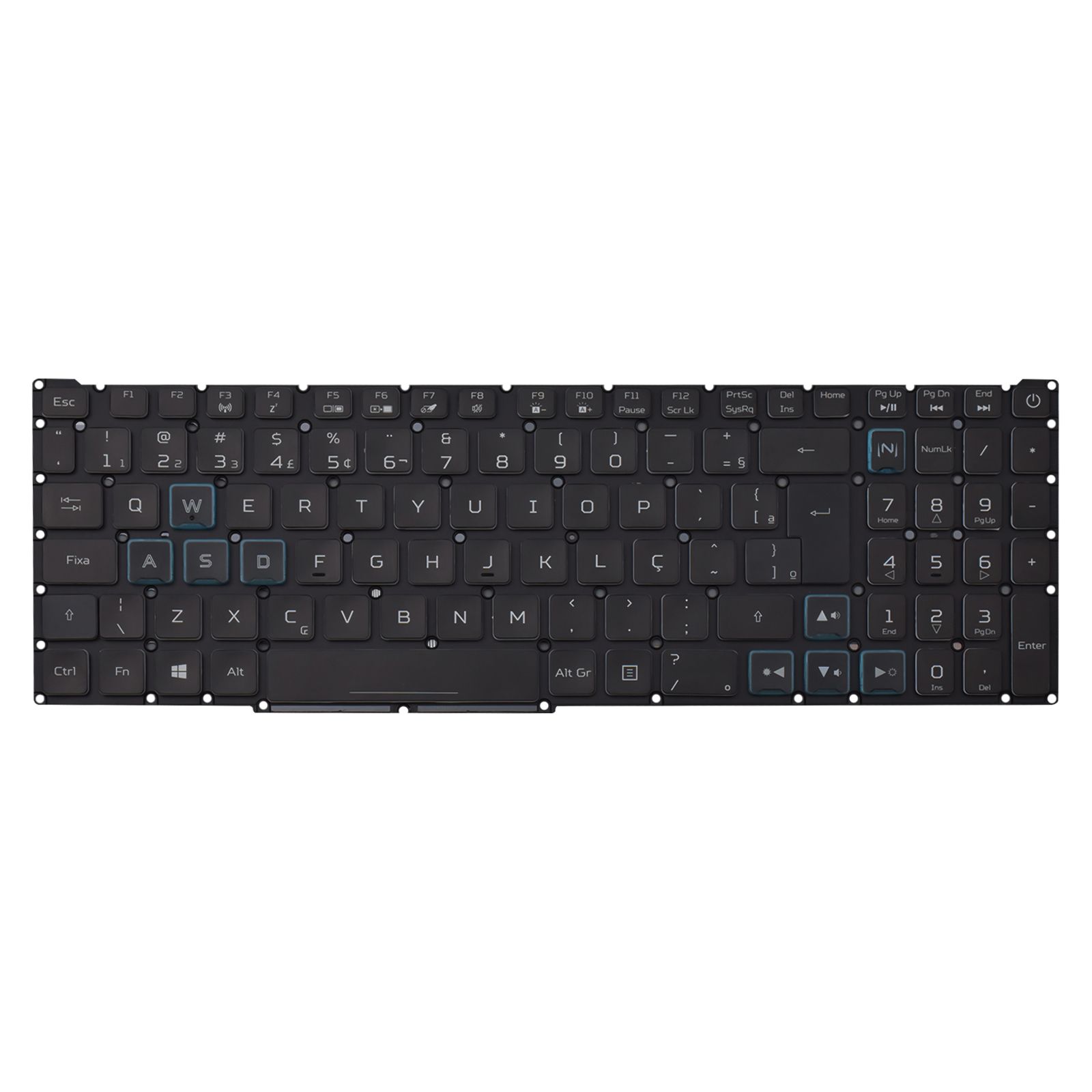 Teclado para Notebook Acer Predator Helios com padrão ABNT2 Preto possui teclas confortáveis com Ç e 12 meses de garantia