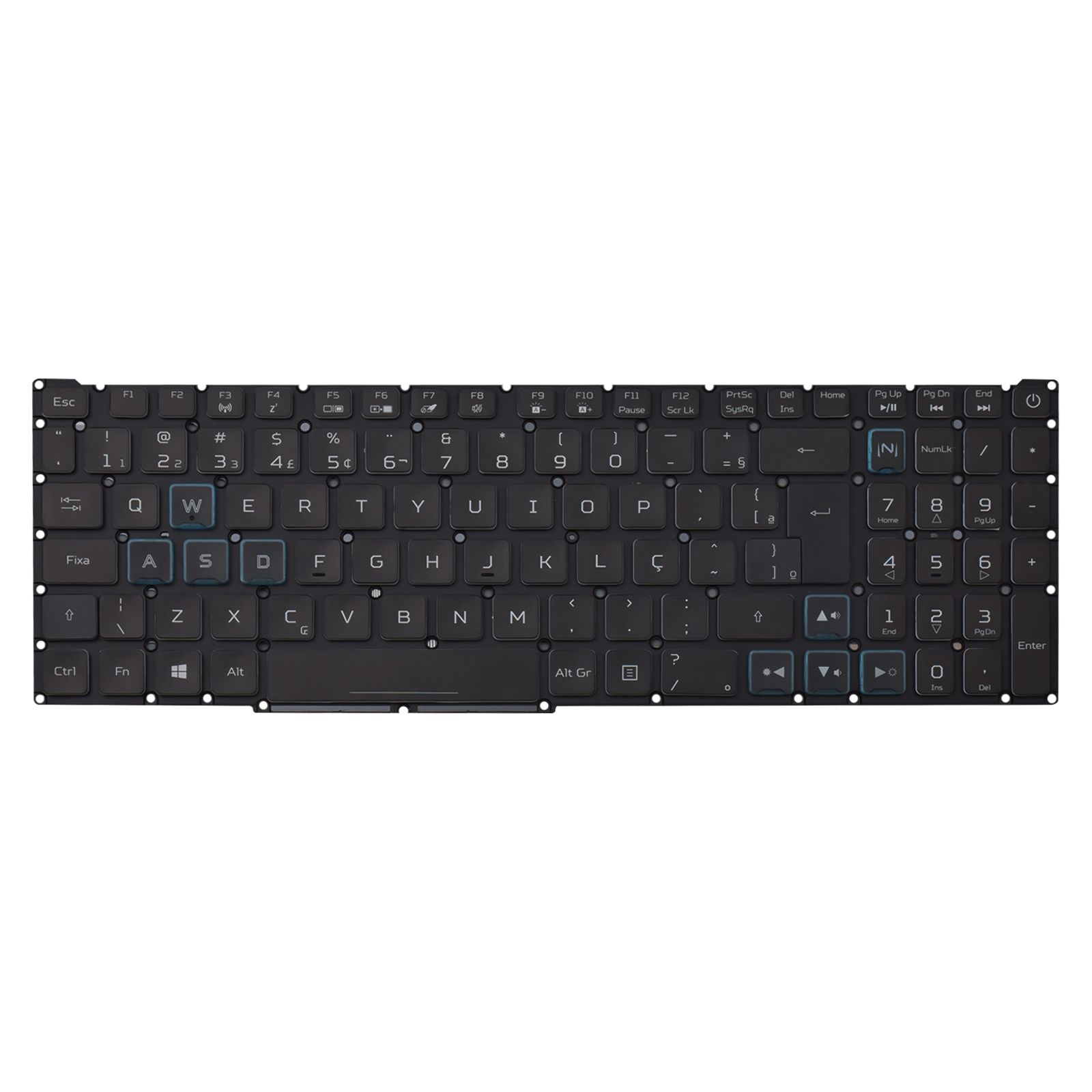 Teclado para Notebook Acer Nitro 5 com padrão ABNT2 Preto possui teclas confortáveis com Ç e 12 meses de garantia