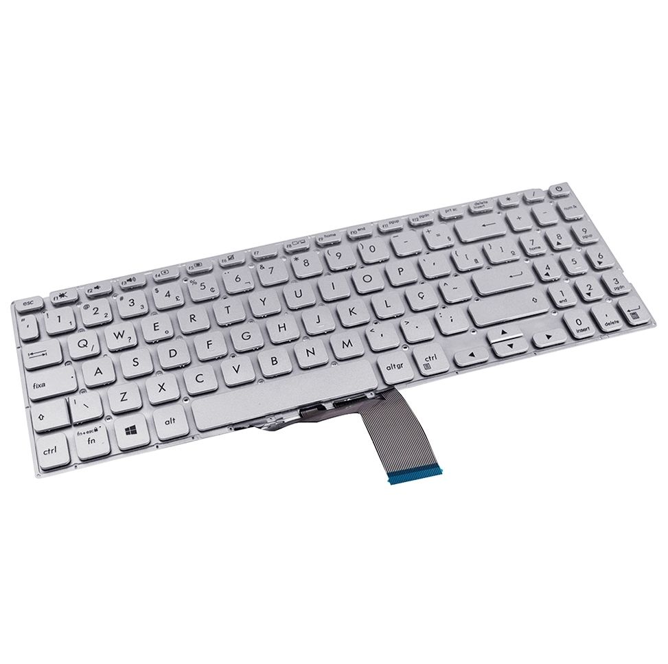 Teclado para Notebook Asus Vivobook X512DA, ABNT2 Prata, possui teclas confortáveis e 12 meses de garantia.