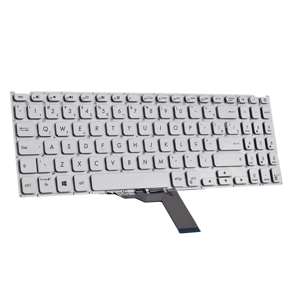 Teclado para Notebook Asus Vivobook X512FJ-EJ226T, ABNT2 Prata, possui teclas confortáveis e 12 meses de garantia.