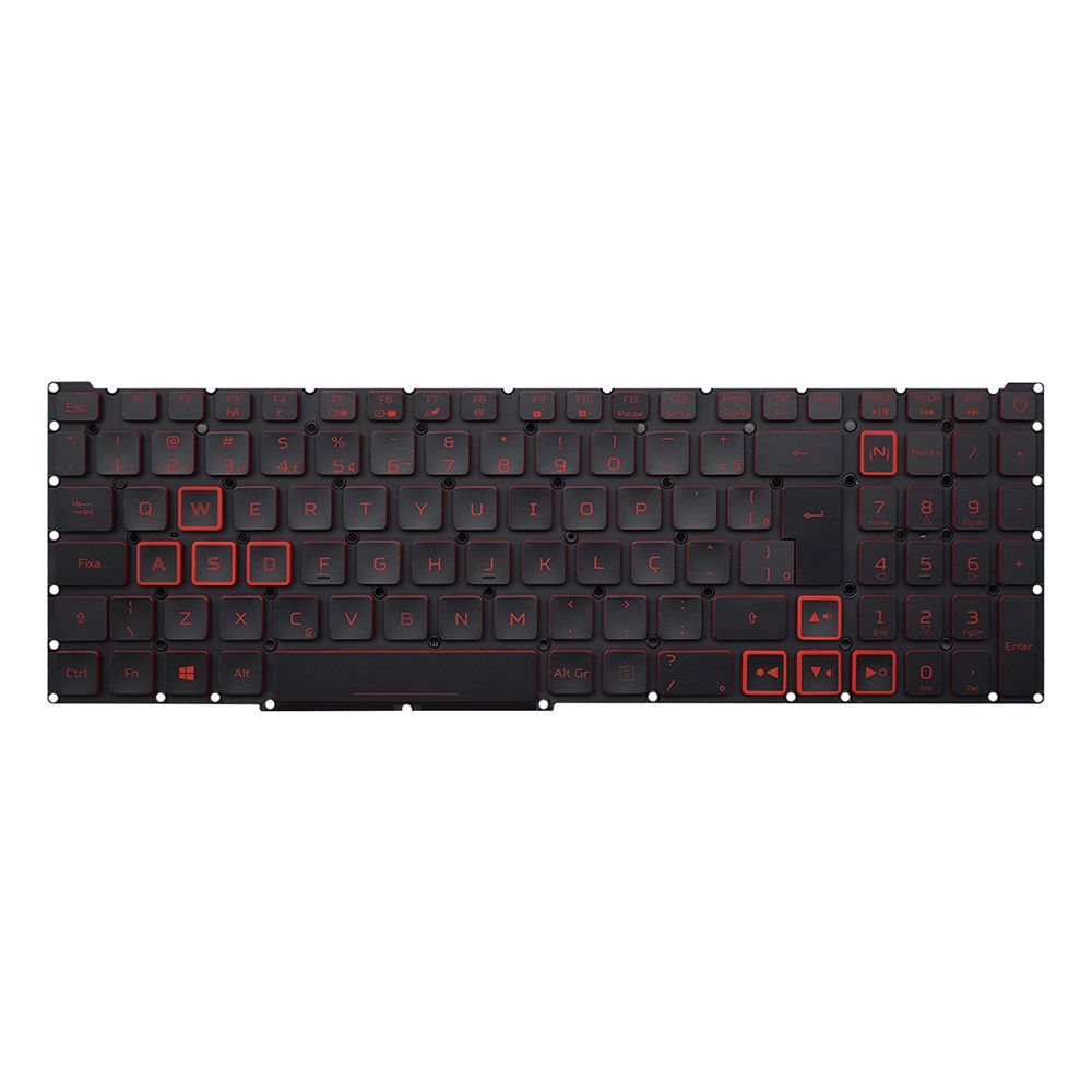 Teclado para Notebook Acer Nitro 5 com padrão ABNT2 Preto possui teclas confortáveis com Ç e 12 meses de garantia