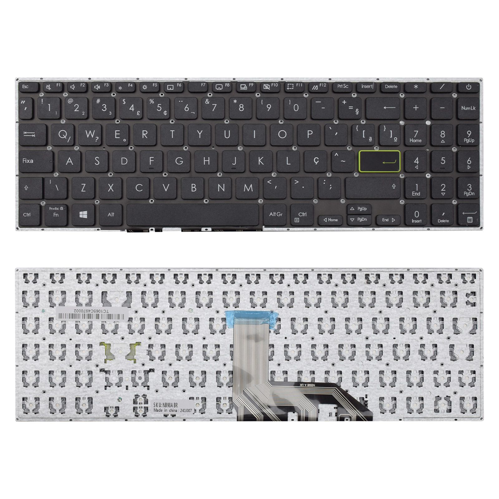 Teclado para Notebook Asus Vivobook X513EA-BQ2782W ABNT2 Preto possui teclas confortáveis e 12 meses de garantia