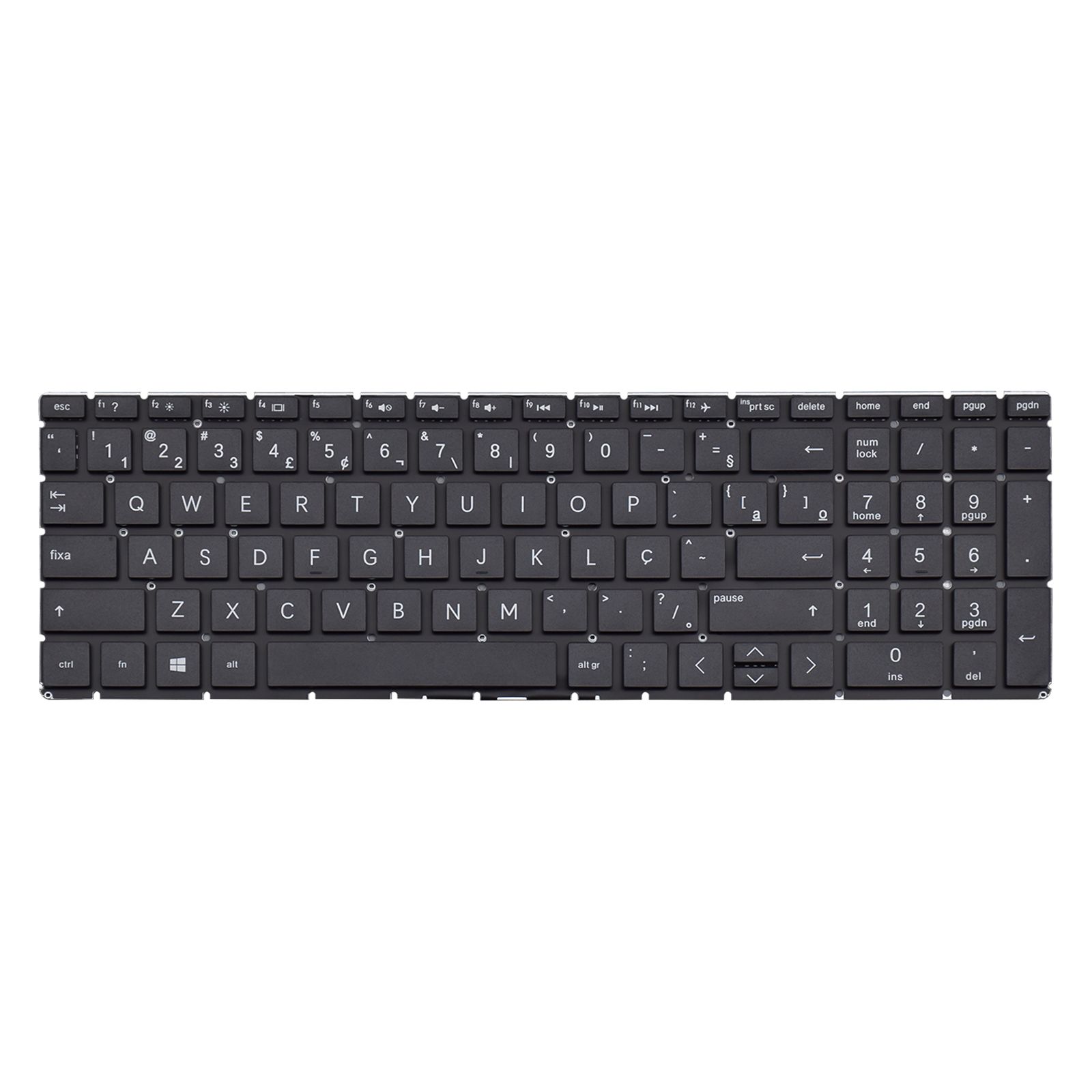 Teclado para Notebook Hp com padrão ABNT2 Preto possui teclas confortáveis com Ç e 12 meses de garantia