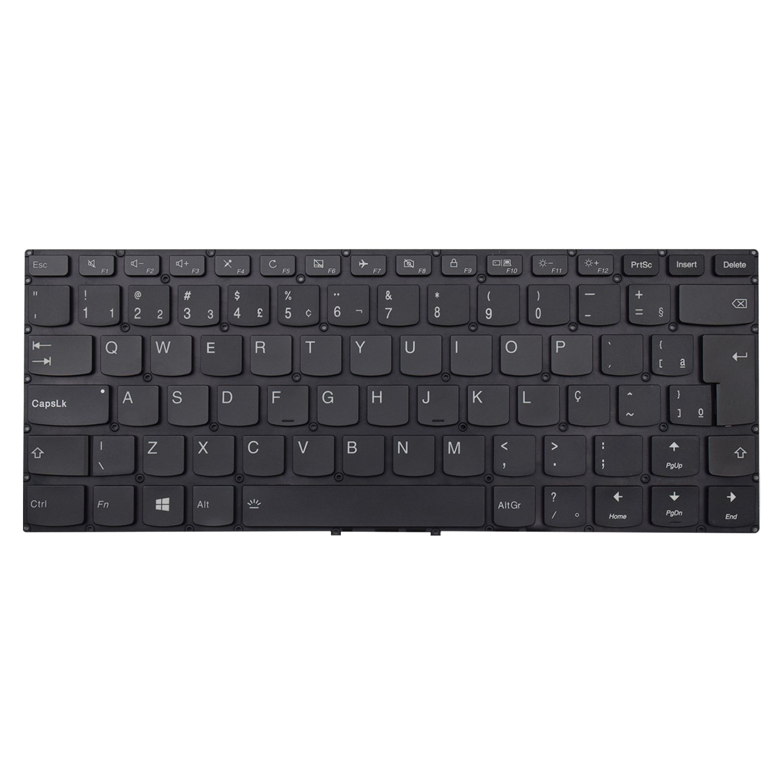 Teclado para Notebook Lenovo Yoga com padrão ABNT2 Preto possui teclas confortáveis com Ç e 12 meses de garantia