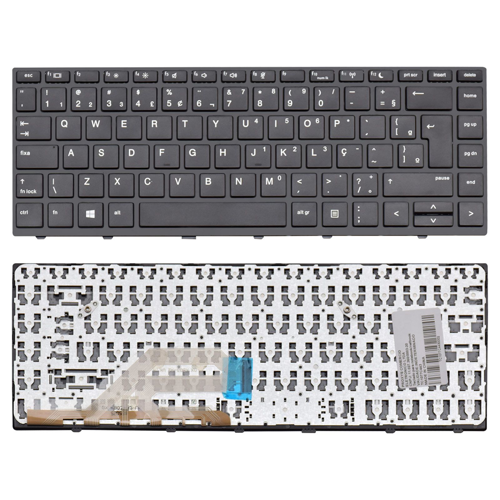Teclado para Notebook Hp Part Number SG-87710-40A, ABNT2 Preto, possui teclas confortáveis e 12 meses de garantia.