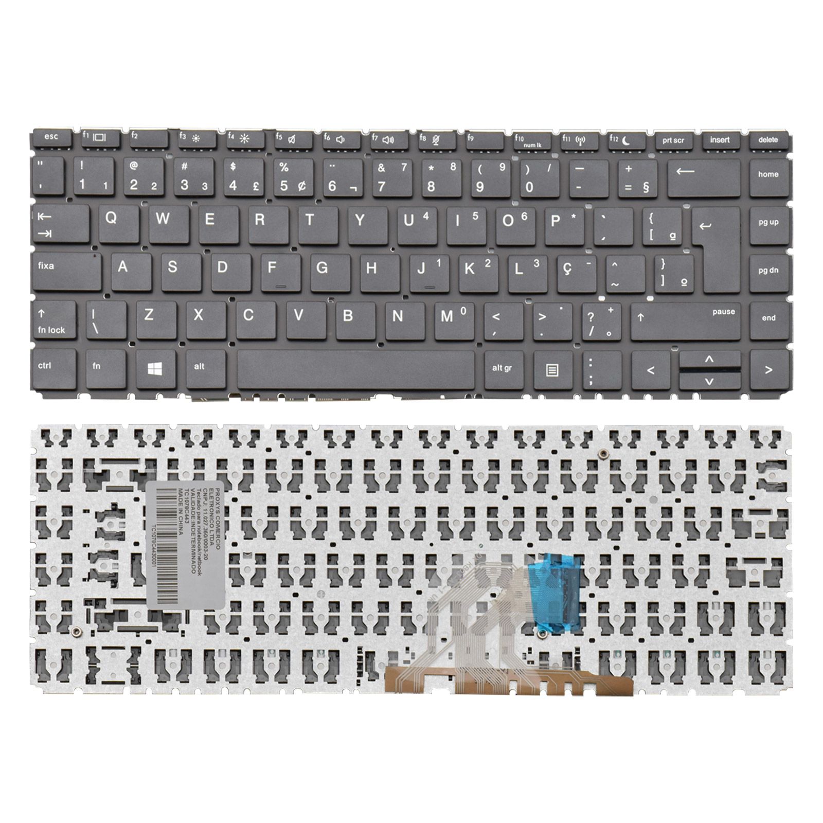 Teclado para Notebook HP ProBook 445R G7, ABNT2 Preto, possui teclas confortáveis e 12 meses de garantia.