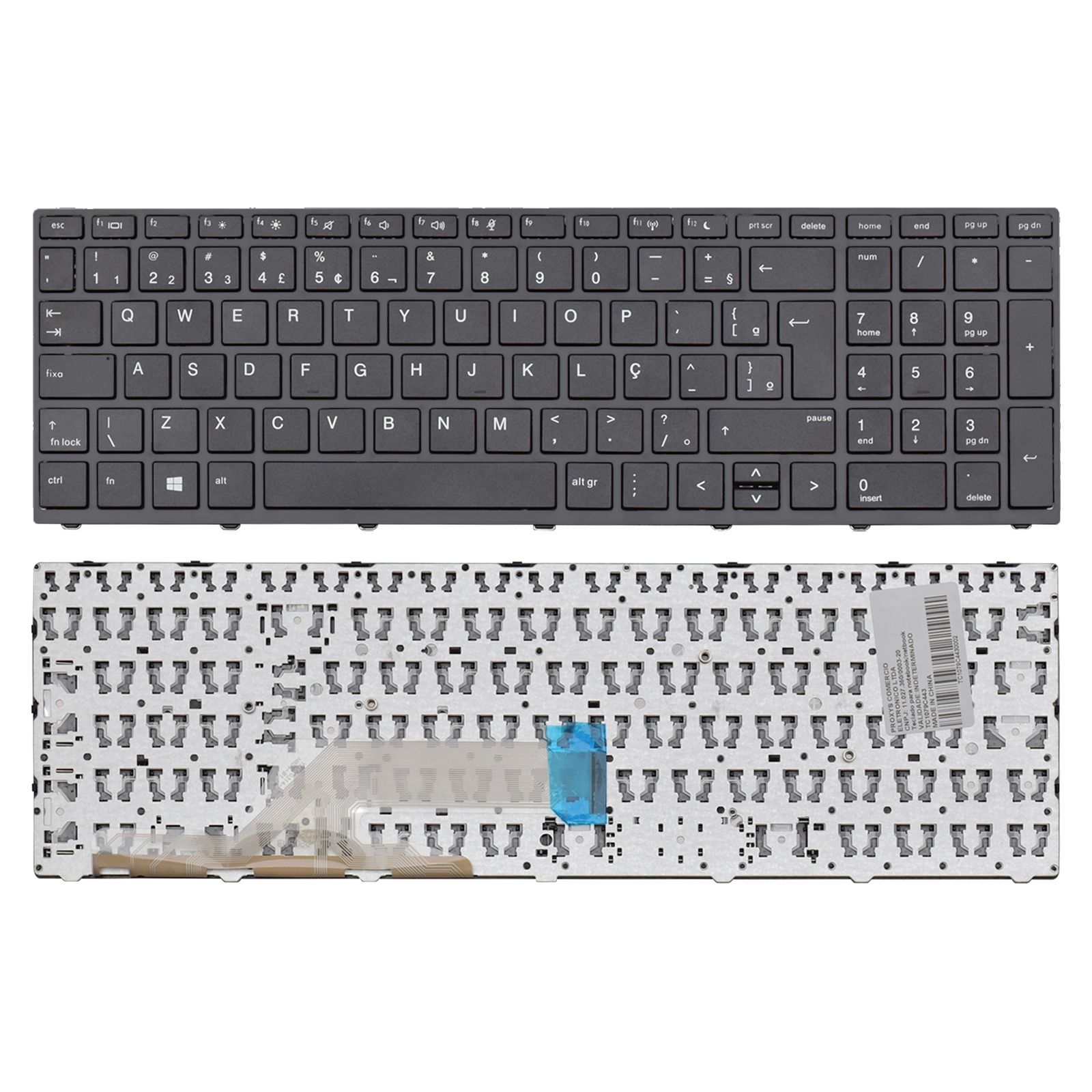 Teclado para Notebook HP ProBook 455 G7 PB455G7, ABNT2 Preto, possui teclas confortáveis e 12 meses de garantia.