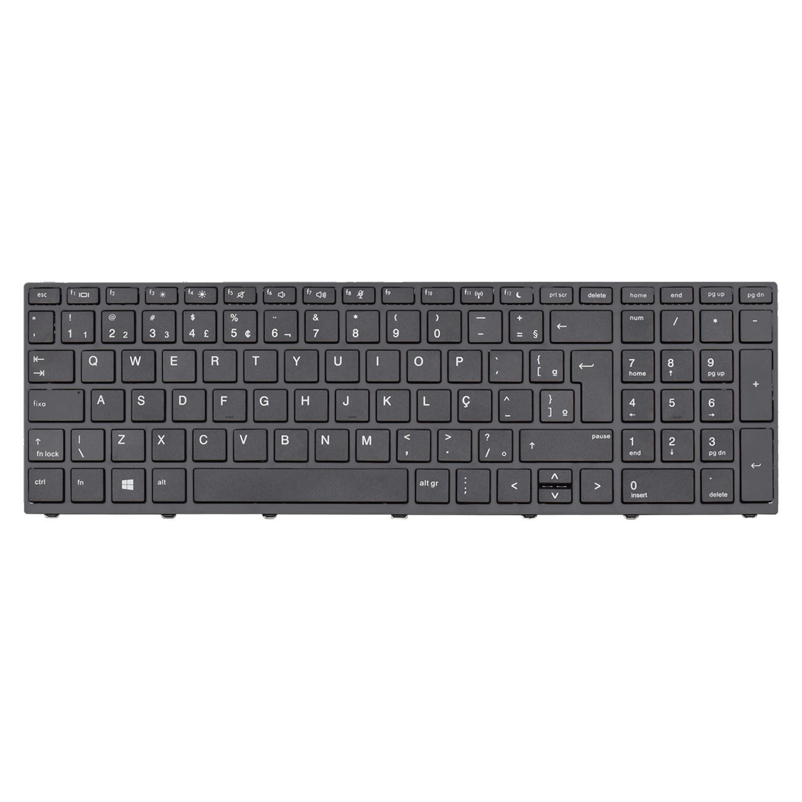 Teclado para Notebook Hp Part Number 6037B0082901, ABNT2 Preto, possui teclas confortáveis e 12 meses de garantia.