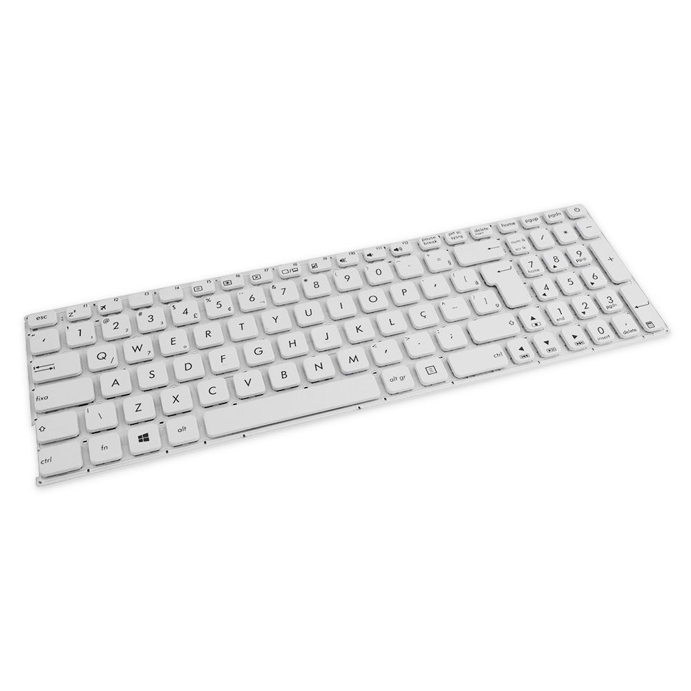 Teclado para Notebook Asus A541SA, ABNT2 Branco, possui teclas confortáveis e 12 meses de garantia.