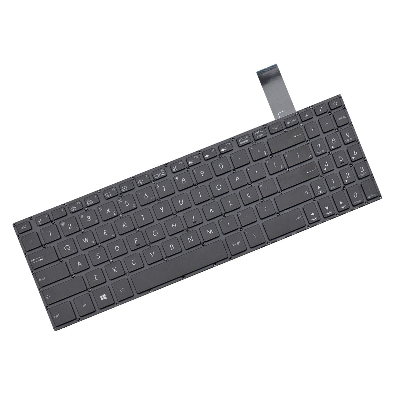 Teclado para Notebook Asus X Series X570UD, ABNT2 Preto, possui teclas confortáveis e 12 meses de garantia.