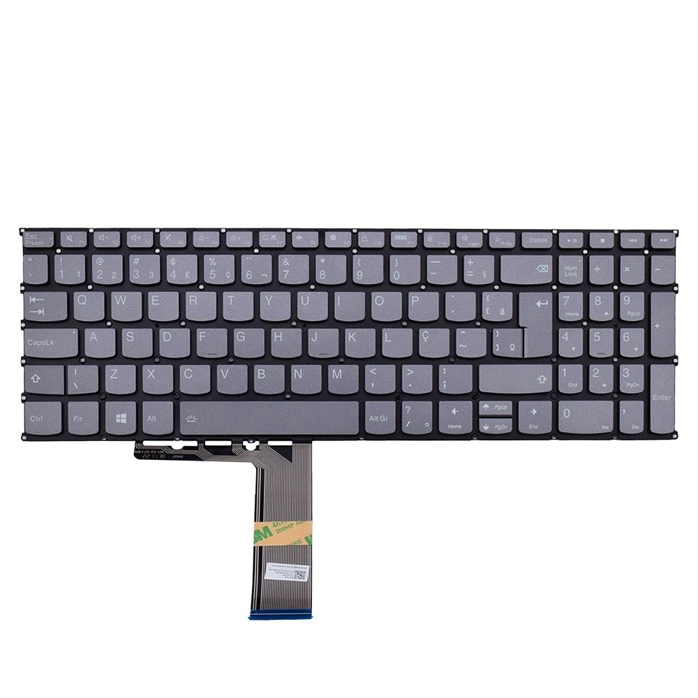 Teclado para Notebook Lenovo Ideapad 1-15IRU7, ABNT2 Cinza, possui teclas confortáveis e 12 meses de garantia.