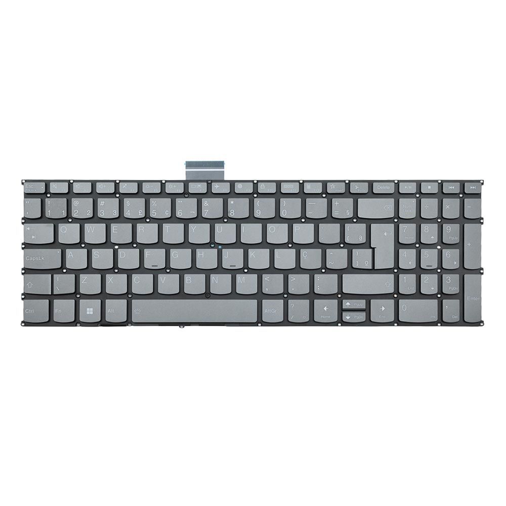 Teclado para Notebook Lenovo Ideapad Flex 5 com padrão ABNT2 Cinza possui teclas confortáveis com Ç e 12 meses de garantia