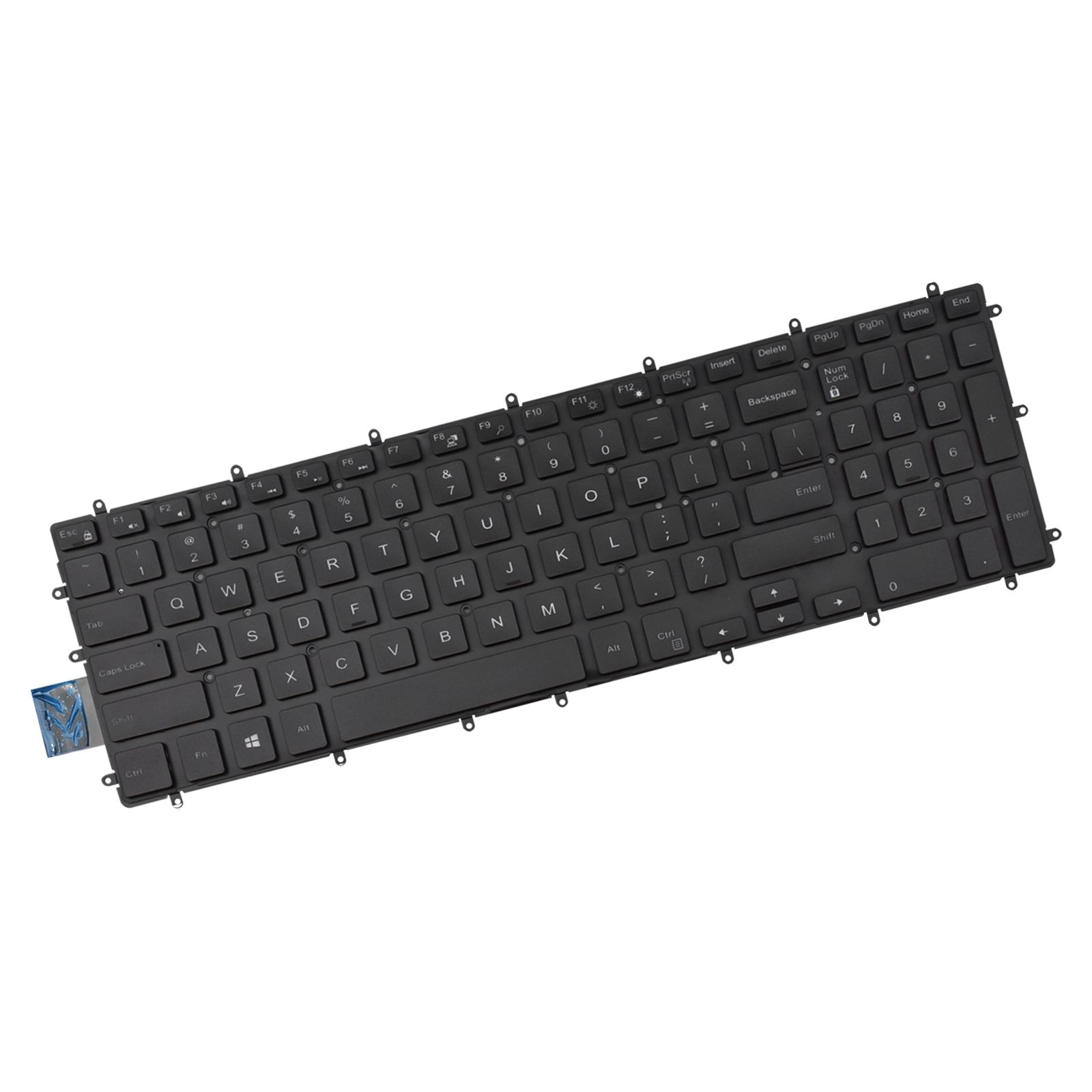 Teclado para Notebook Dell Inspiron Gaming 15 7566, Inglês Internacional - US Preto, possui teclas confortáveis e 12 meses de garantia.