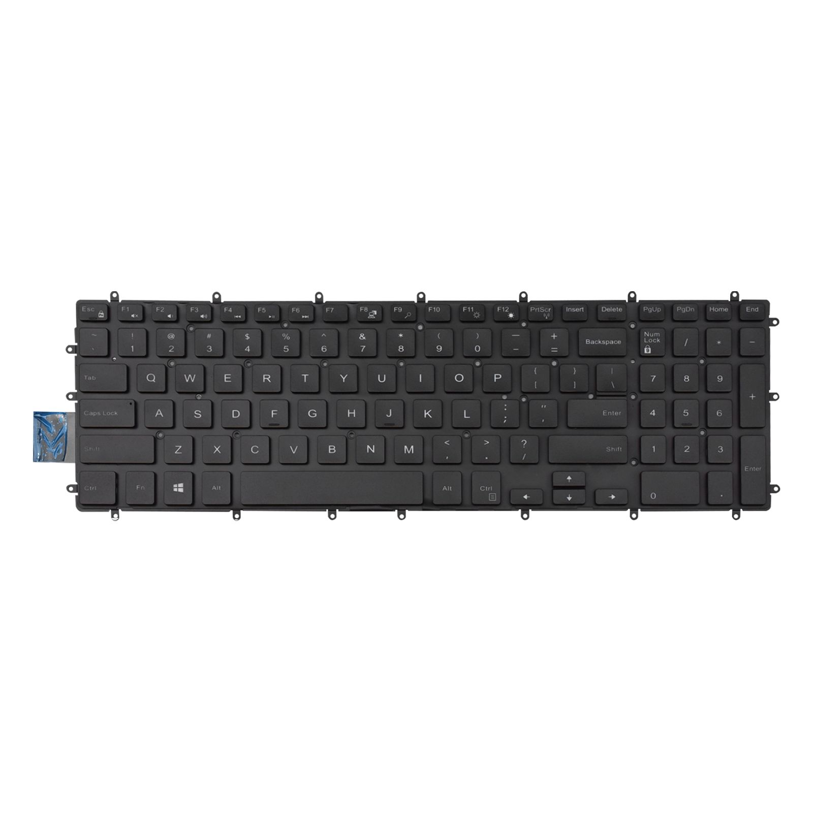 Teclado para Notebook Dell Inspiron 15 5567, Inglês Internacional - US Preto, possui teclas confortáveis e 12 meses de garantia.