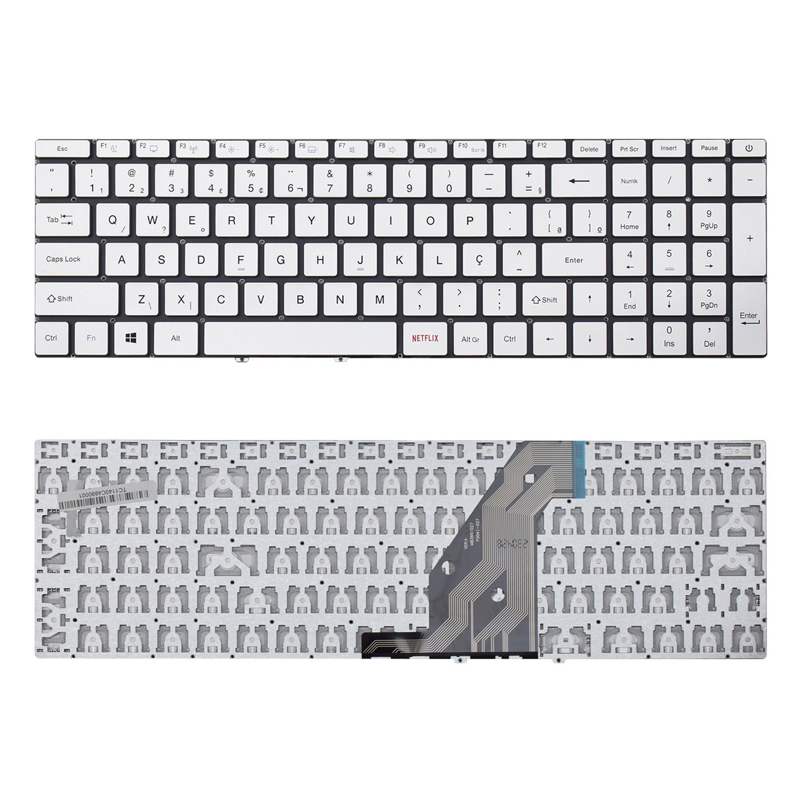 Teclado para Notebook Multilaser Ultra UB520-UB521 UB522, ABNT2 Prata, possui teclas confortáveis e 12 meses de garantia.