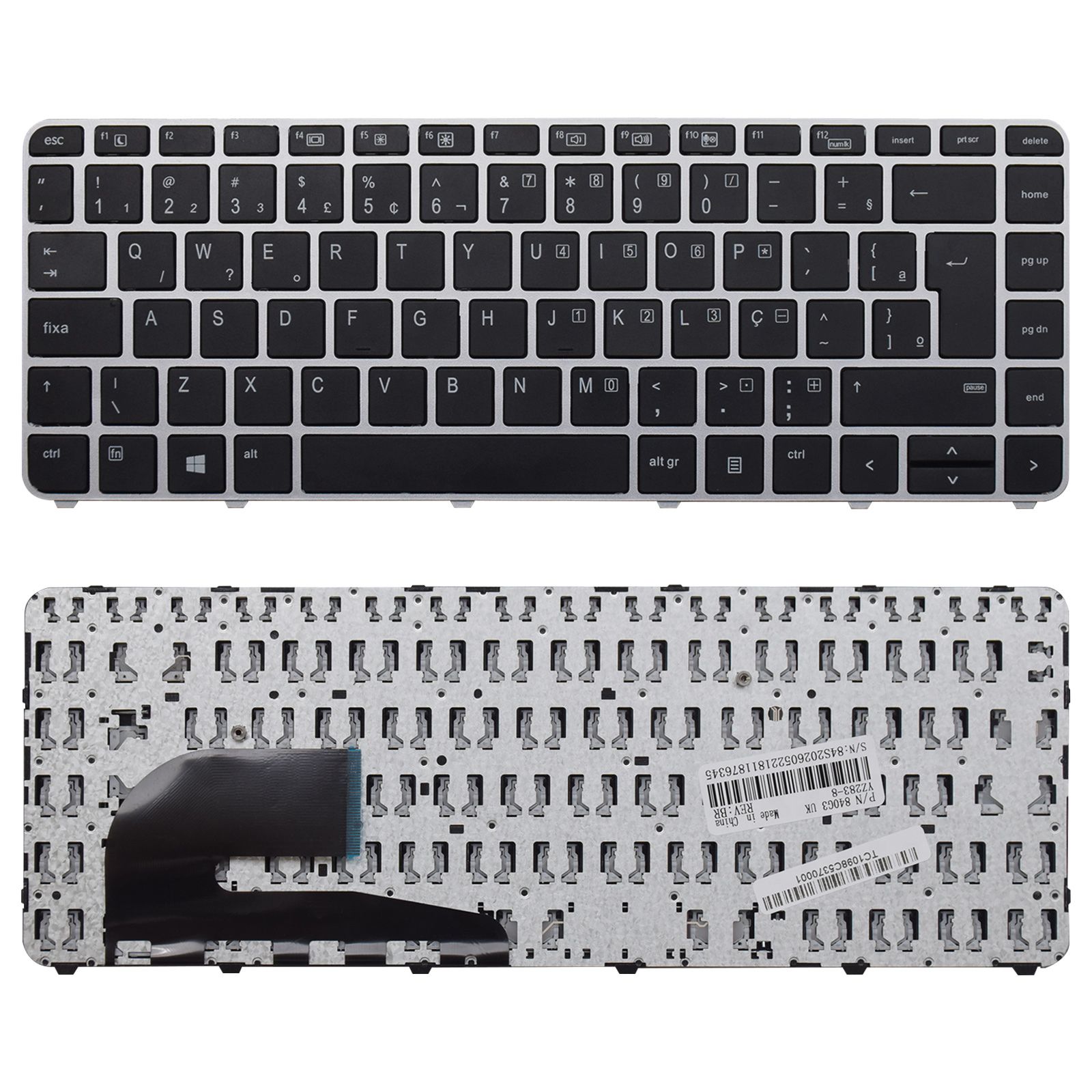 Teclado para Notebook Hp Part Number 836308-001 ABNT2 Preto
