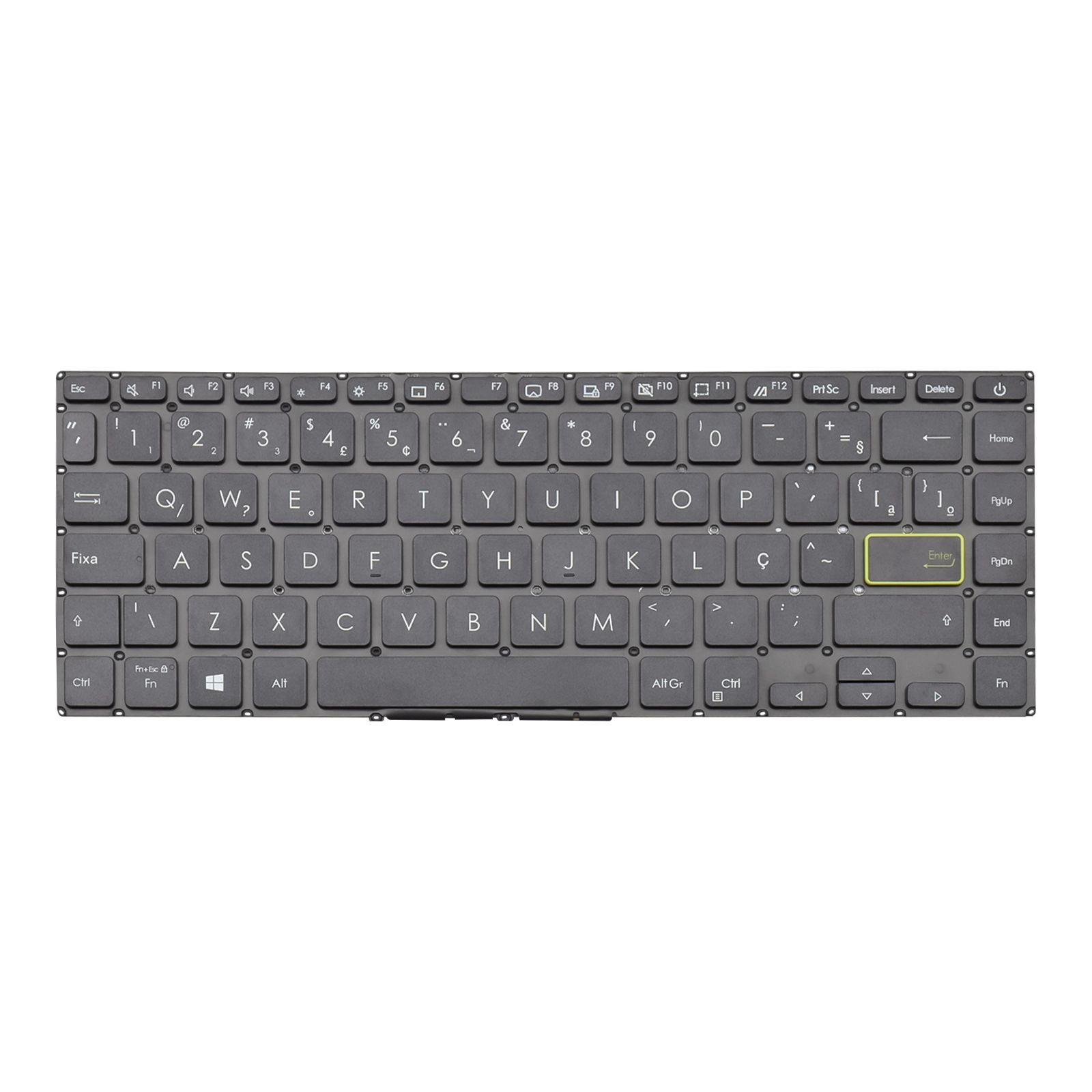 Teclado para Notebook Asus E410MA-BV1870X, ABNT2 Preto, possui teclas confortáveis e 12 meses de garantia.