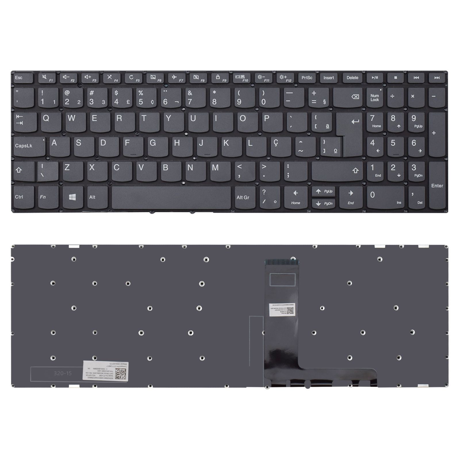Teclado para Notebook Lenovo V15 82UM000LBR Sem Iluminação
