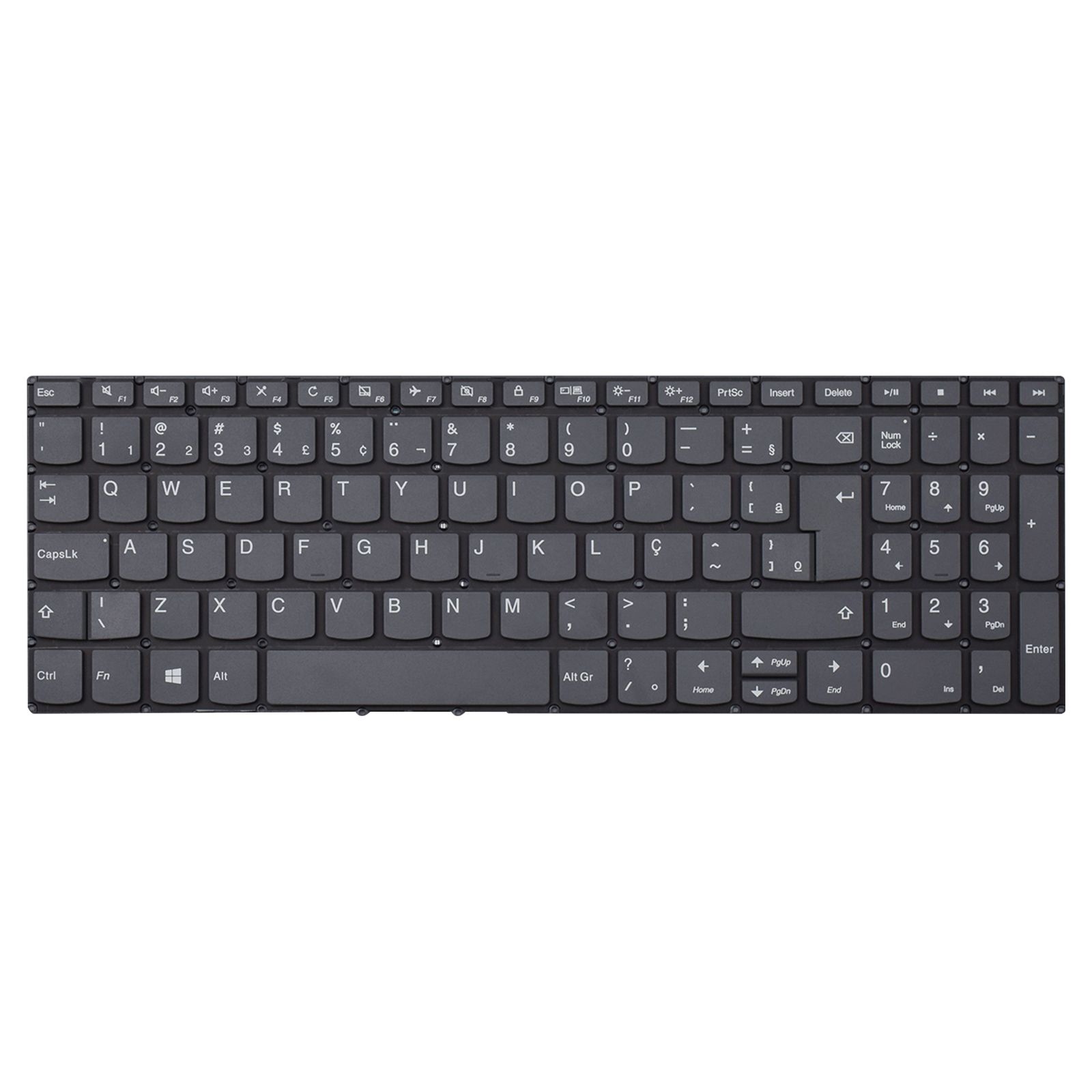 Teclado para Notebook Lenovo Ideapad 3-15IML05, ABNT2 Preto, possui teclas confortáveis e 12 meses de garantia.
