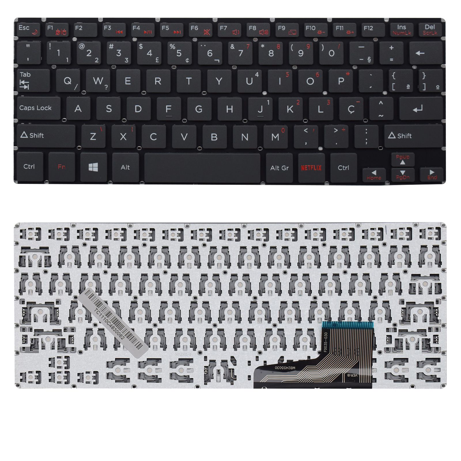 Teclado para Notebook Positivo Duo C464C ABNT2 Preto possui teclas confortáveis e 12 meses de garantia