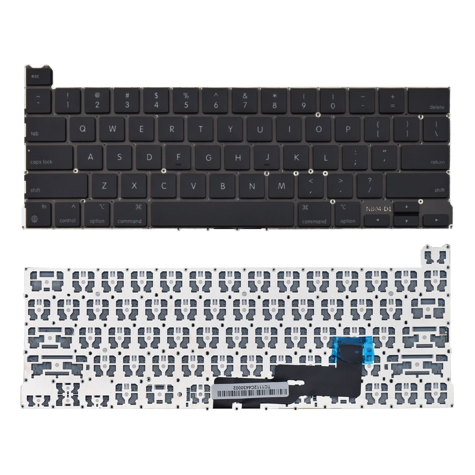 Teclado para Notebook Apple Macbook Pro M1 13 A2338 2020, Inglês Internacional - US Preto, possui teclas confortáveis e 12 meses de garantia.