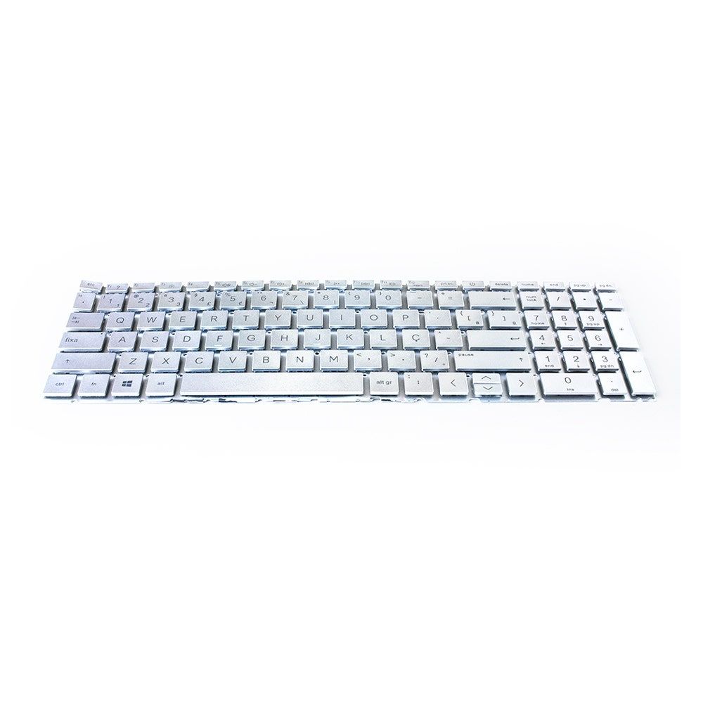 Teclado para Notebook Hp Part Number TPN-Q246, ABNT2 Prata, possui teclas confortáveis e 12 meses de garantia.