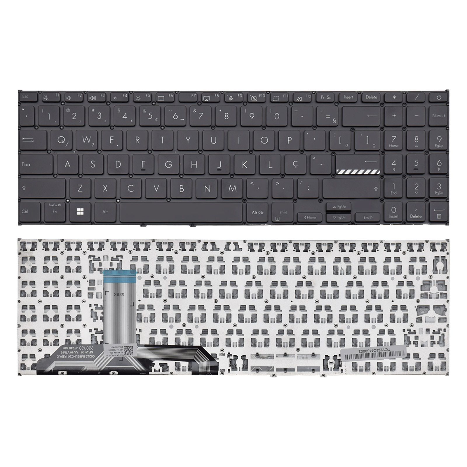 Teclado para Notebook Asus VivoBook X1605ZA-MB311W, ABNT2 Preto, possui teclas confortáveis e 12 meses de garantia.