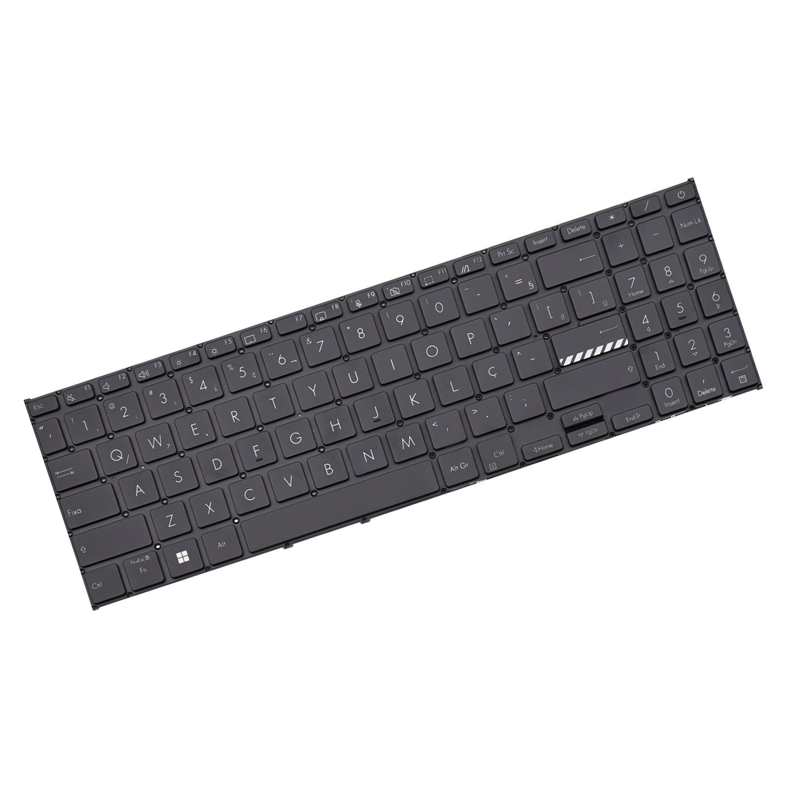 Teclado para Notebook Asus VivoBook m1603qa, ABNT2 Preto, possui teclas confortáveis e 12 meses de garantia.